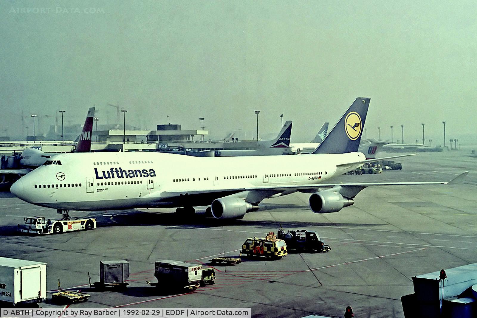 D-ABTH, 1991 Boeing 747-430M C/N 25047, D-ABTH   Boeing 747-430 [25047] (Lufthansa) Frankfurt Int'l~D 29/02/1992