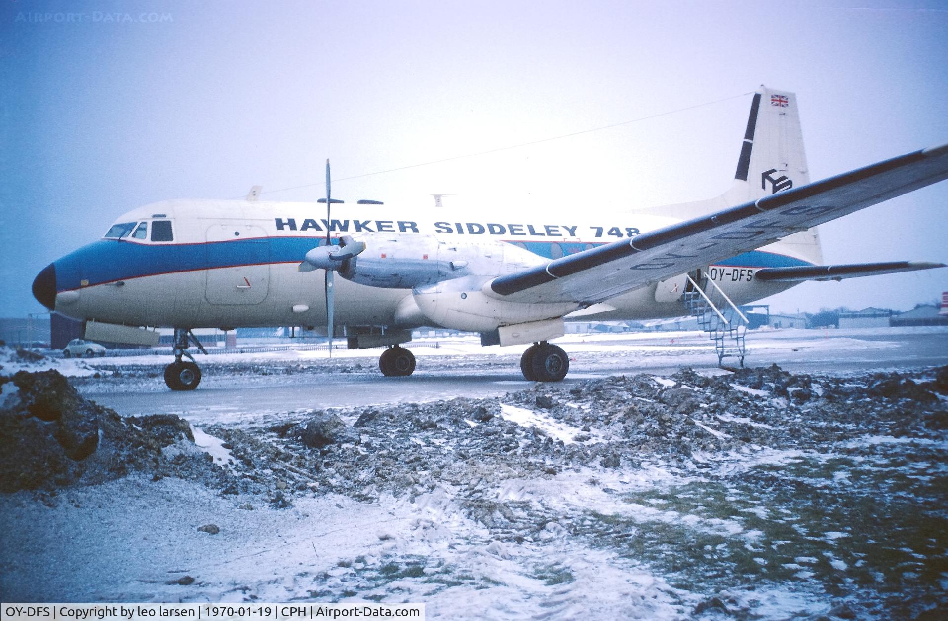 OY-DFS, 1965 Hawker Siddeley HS.748 Series 2A C/N 1576, Copenhagen 19.1.1970