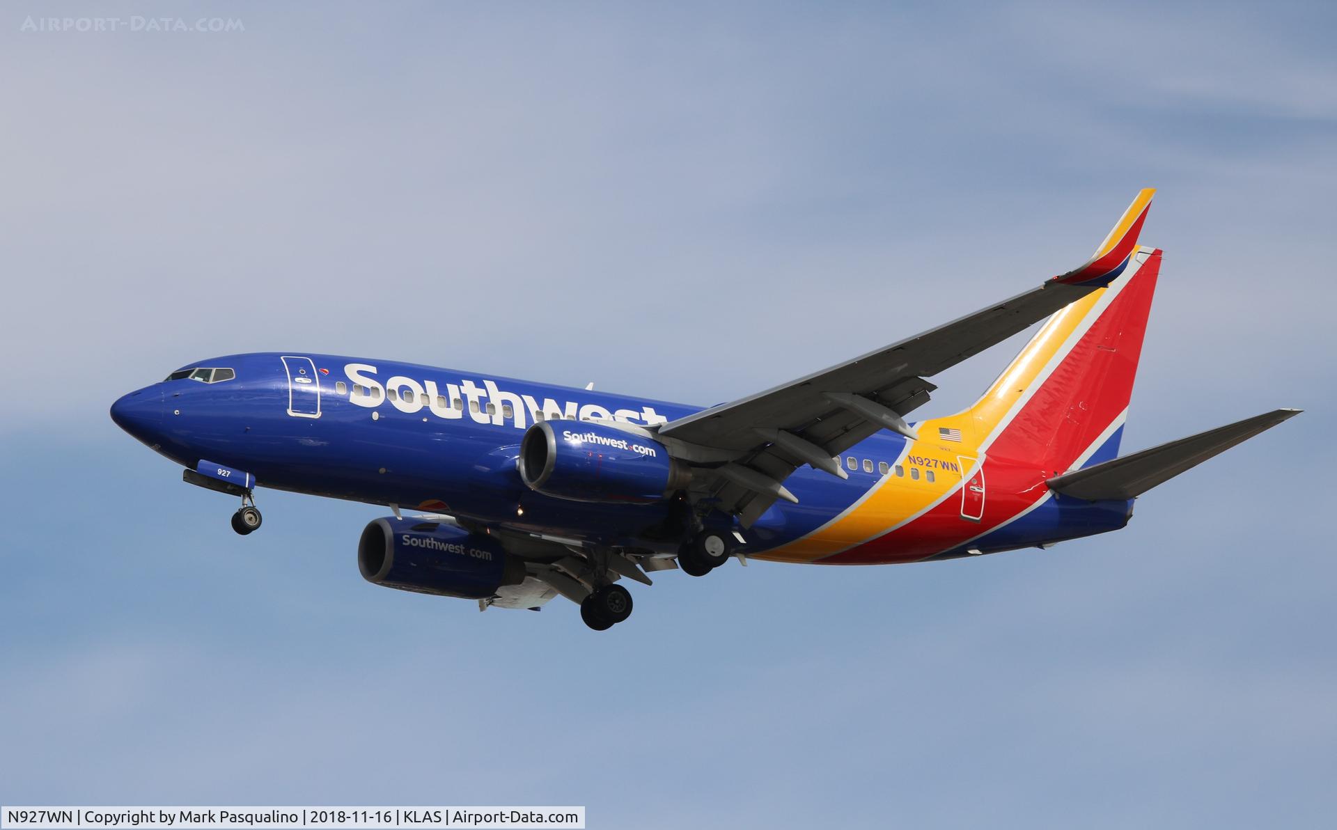 N927WN, 2008 Boeing 737-7H4 C/N 36889, Boeing 737-7H4