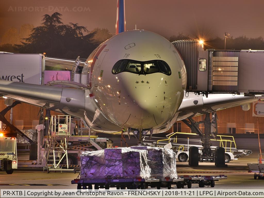 PR-XTB, 2016 Airbus A350-941 C/N 027, LA8101 Paris CDG to Sao Paulo (GRU) at terminal T1