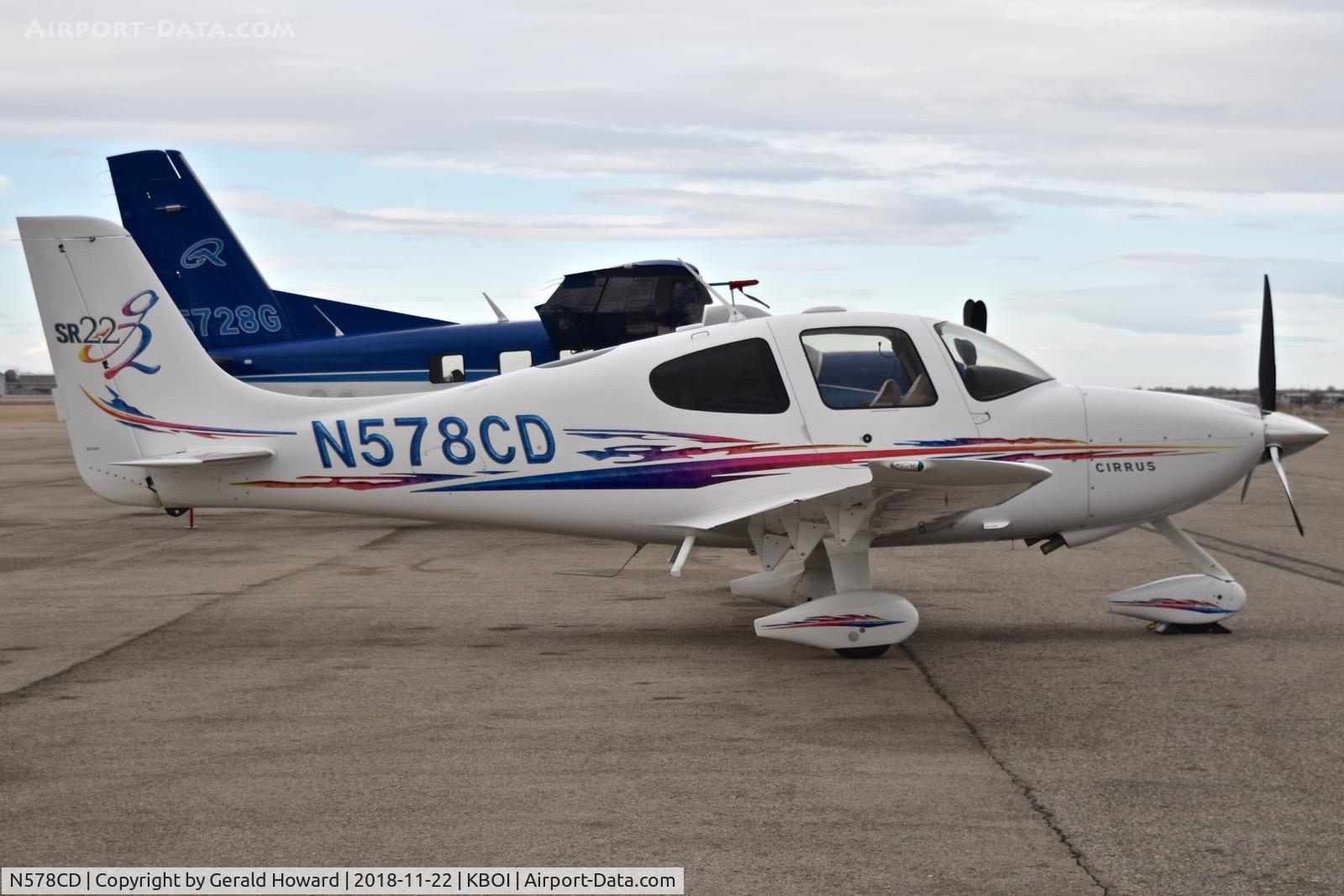 N578CD, 2005 Cirrus SR22 C/N 1643, Parked on the north GA ramp.