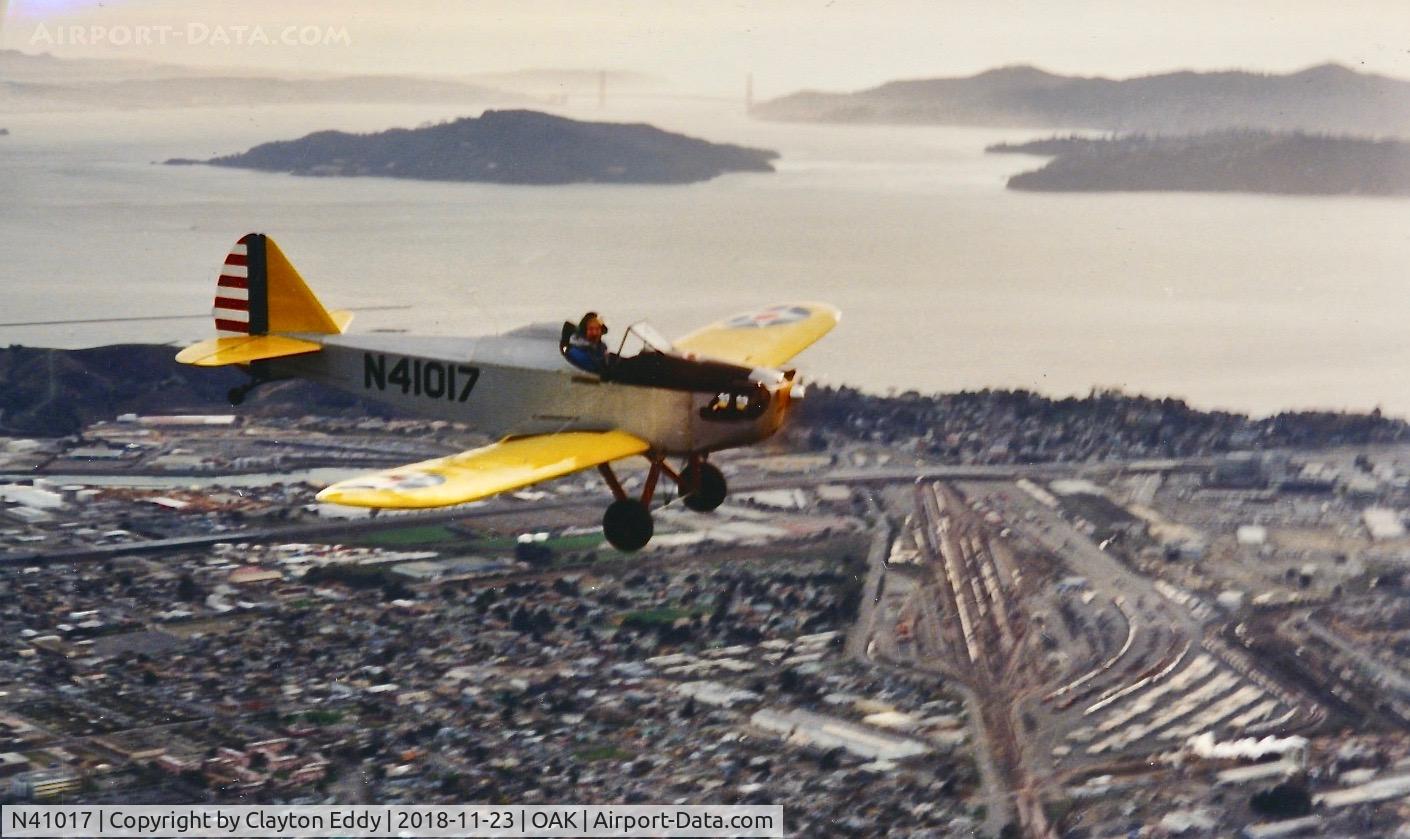N41017, 1969 Bowers Fly Baby 1A C/N 67-13, Over Richmond California 2-91.