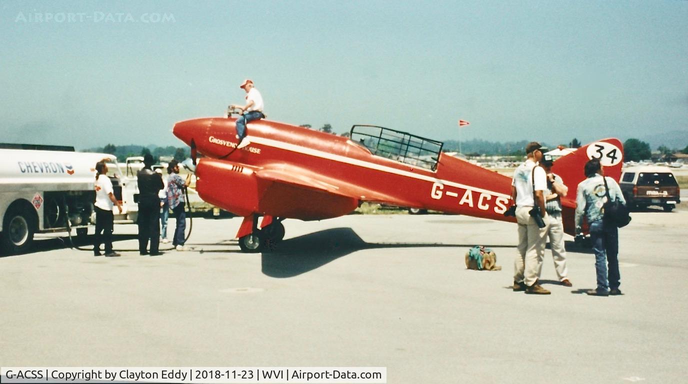 G-ACSS, 1934 De Havilland DH-88 Comet C/N 1996, Watsonville airport California 1990's