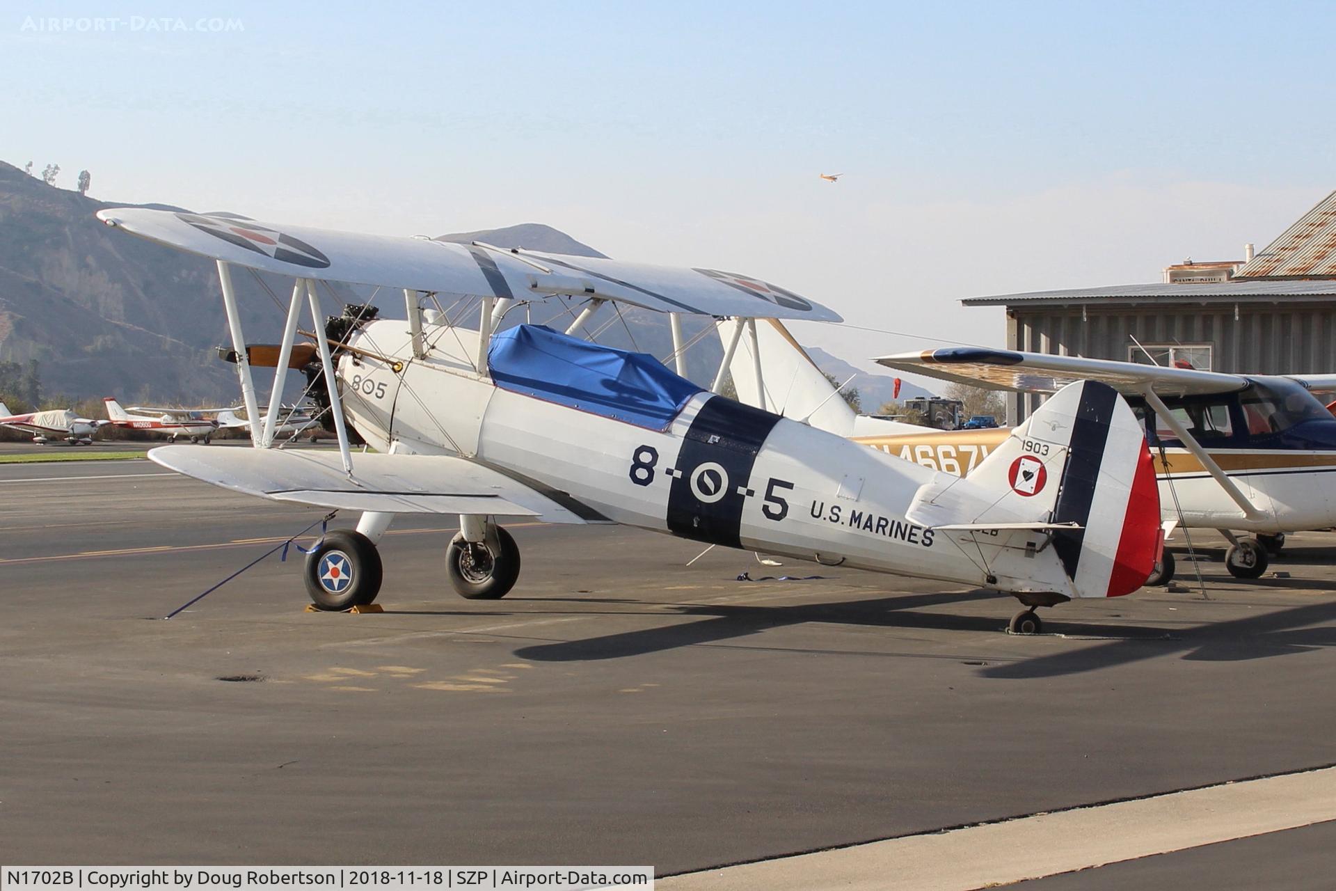 N1702B, 1942 Boeing PT-13D Kaydet (E75) C/N 75-5903, 1942 Boeing Stearman PT-13D 