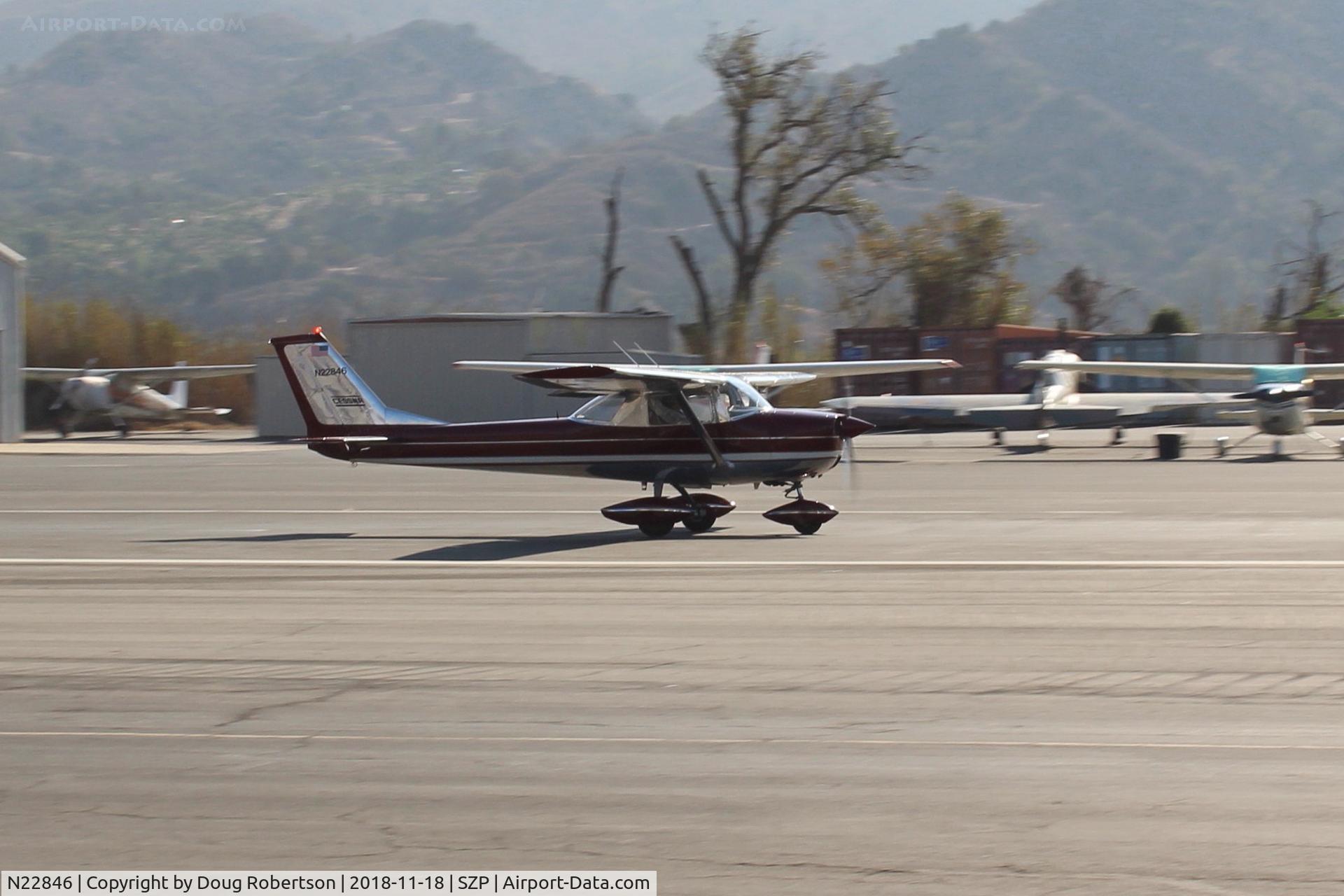 N22846, 1968 Cessna 150H C/N 15068559, 1968 Cessna 150H, Continental O-200 100 Hp, stunning polish and refinish, landing roll Rwy 22