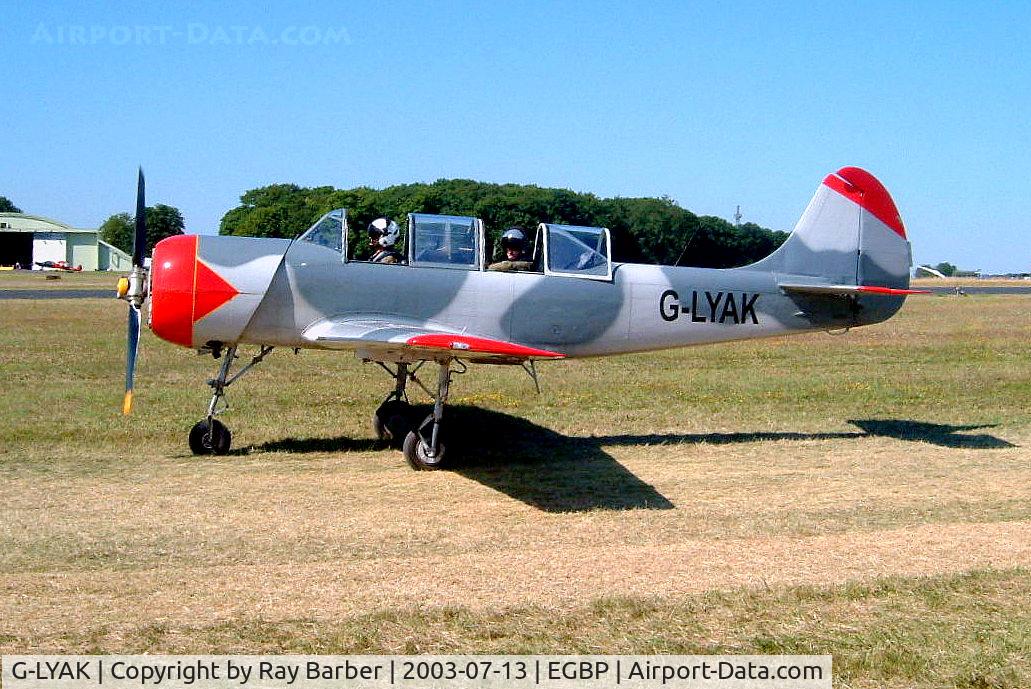 G-LYAK, 1982 Bacau Yak-52 C/N 822113, G-LYAK   Yakovlev Yak-52 [822113] Kemble~G 13/07/2003