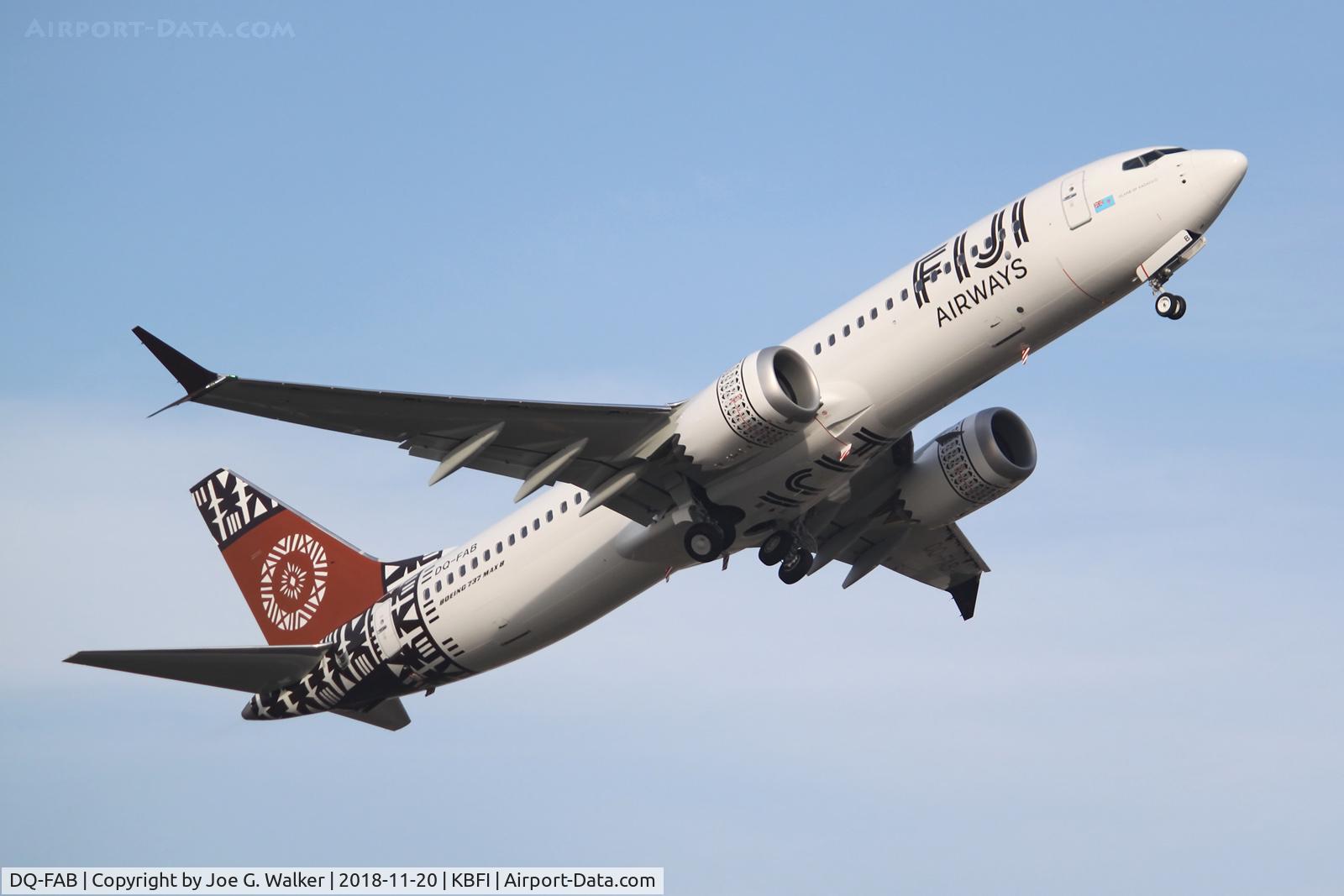 DQ-FAB, 2018 Boeing 737-8 MAX C/N 64307, First 737MAX8 for Fiji Airways.