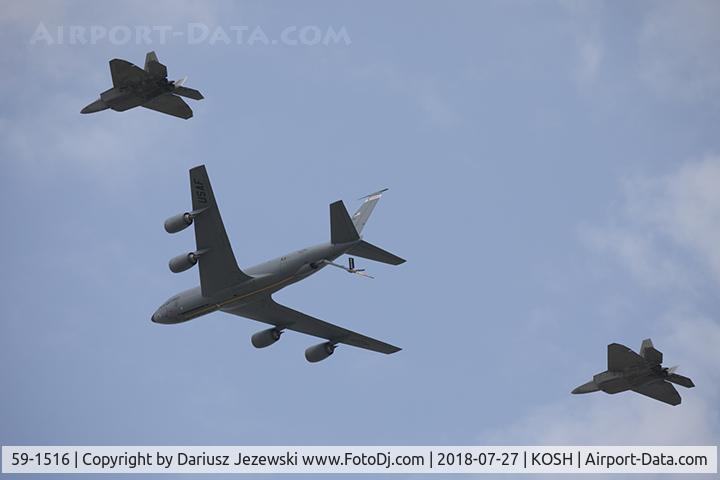 59-1516, 1959 Boeing KC-135R Stratotanker C/N 18004, KC-135 and two of F-22 Raptors