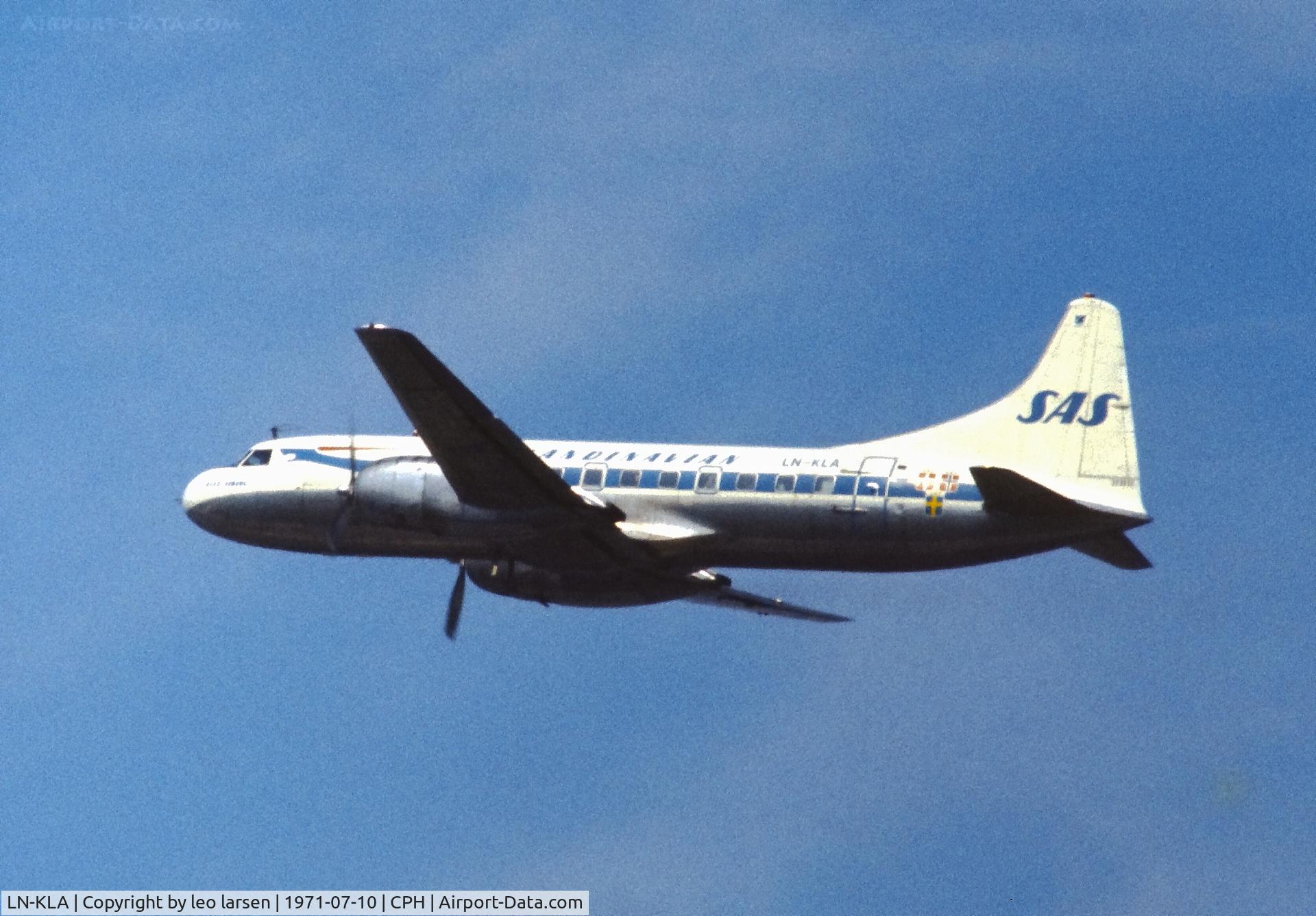 LN-KLA, 1957 Convair 440-75 Metropolitan C/N 397, Copenhagen 10.7.1971