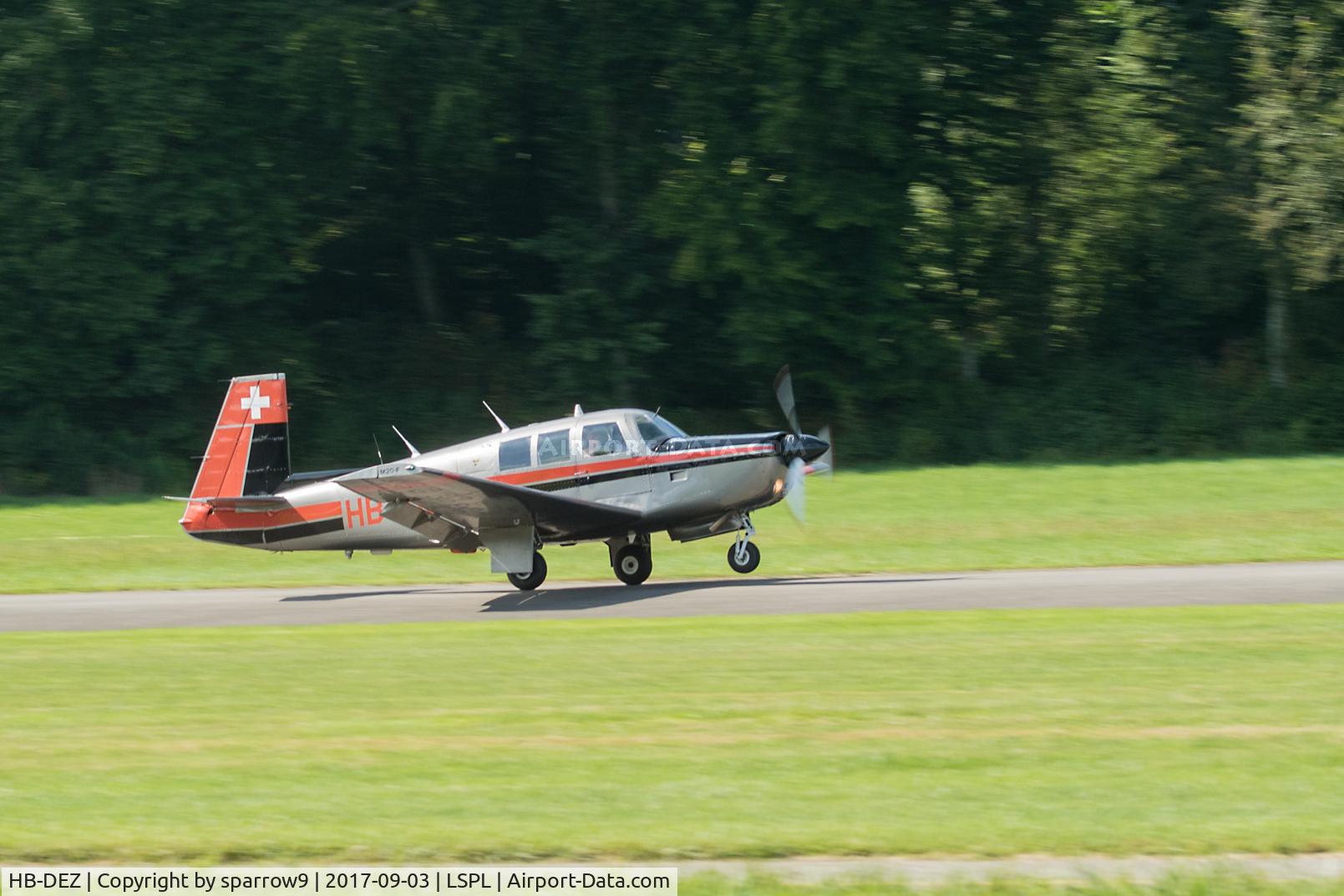 HB-DEZ, 1966 Mooney M20F Executive Executive C/N 670187, Touch-down runway 05 Langenthal-Bleienbach.