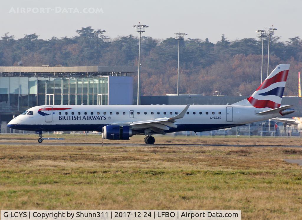 G-LCYS, 2014 Embraer 190SR (ERJ-190-100SR) C/N 19000663, Landing rwy 14R