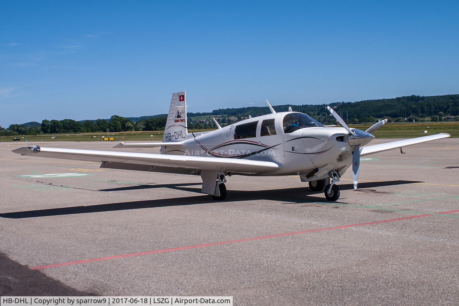 HB-DHL, 1988 Mooney M20J 201 C/N 24-1685, Parked at Grenchen.