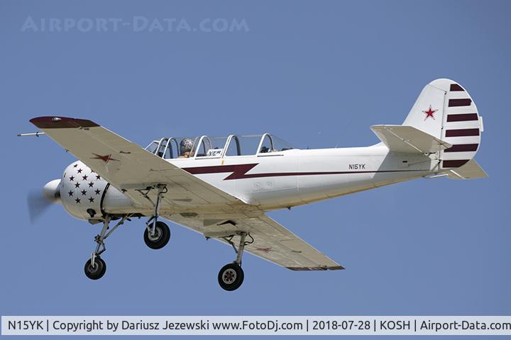 N15YK, 1993 Yakovlev Yak-52 C/N 9311702, Yakovlev Yak-52  C/N 9311702, N15YK
