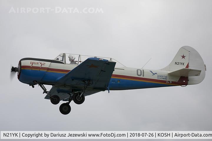 N21YK, 1992 Yakovlev Yak-52 C/N 9211609/01, Yakovlev Yak-52  C/N 9211609/01, N21YK