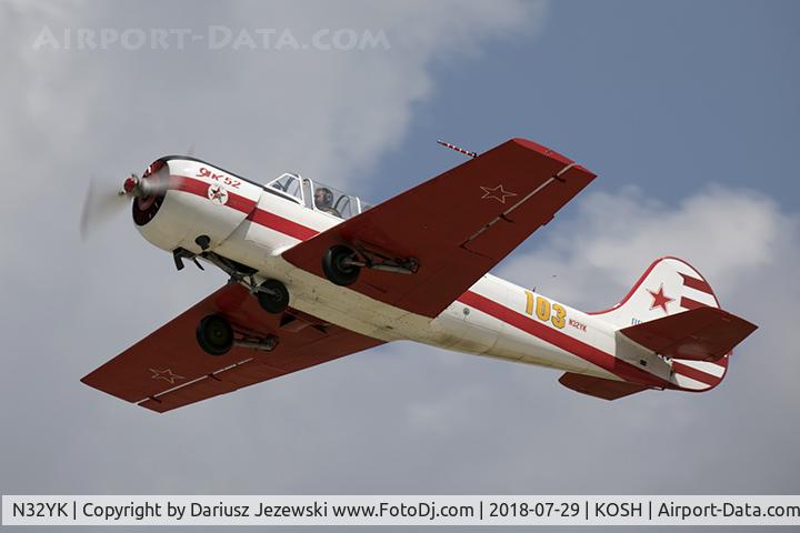 N32YK, 1986 Yakovlev Yak-52 C/N 866907, Yakovlev Yak-52  C/N 866907, N32YK