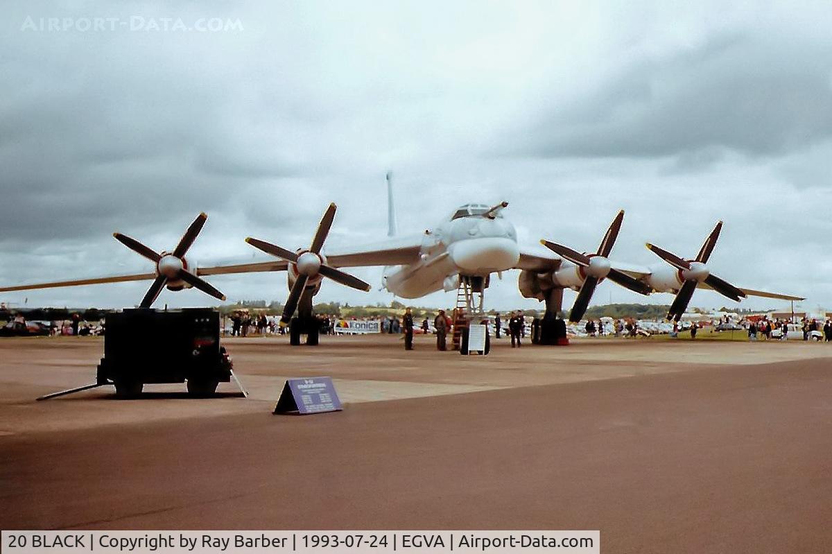 20 BLACK, 1988 Tupolev Tu-95MSM C/N 1000211834108, 20 black   Tupolev TU-95MS Bear H [1000211834108] (Russian Air Force) RAF Fairford~G 24/07/1993