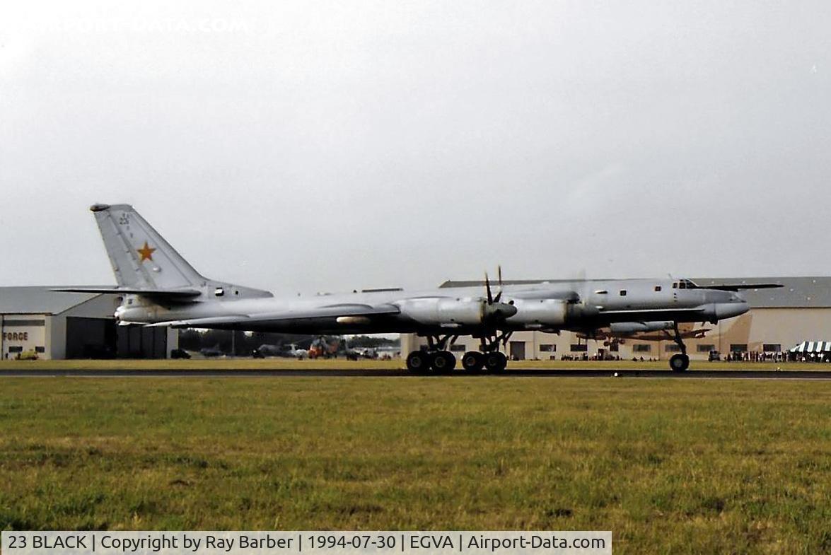 23 BLACK, Tupolev Tu-95MS C/N 34379, 23 black   Tupolev TU-95MS Bear H [1000212834379] (Russian Air Force) RAF Fairford~G 30/07/1994