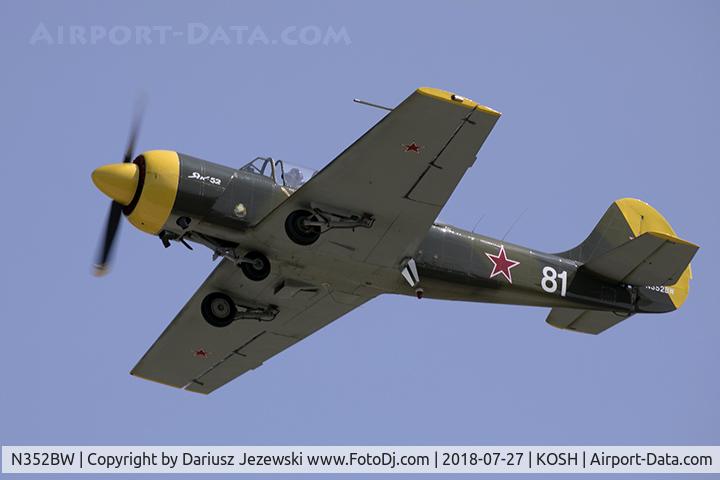 N352BW, 1983 Yakovlev (Aerostar) Yak-52 C/N 833412, Yakovlev (Aerostar) Yak-52  C/N 833412, N352BW