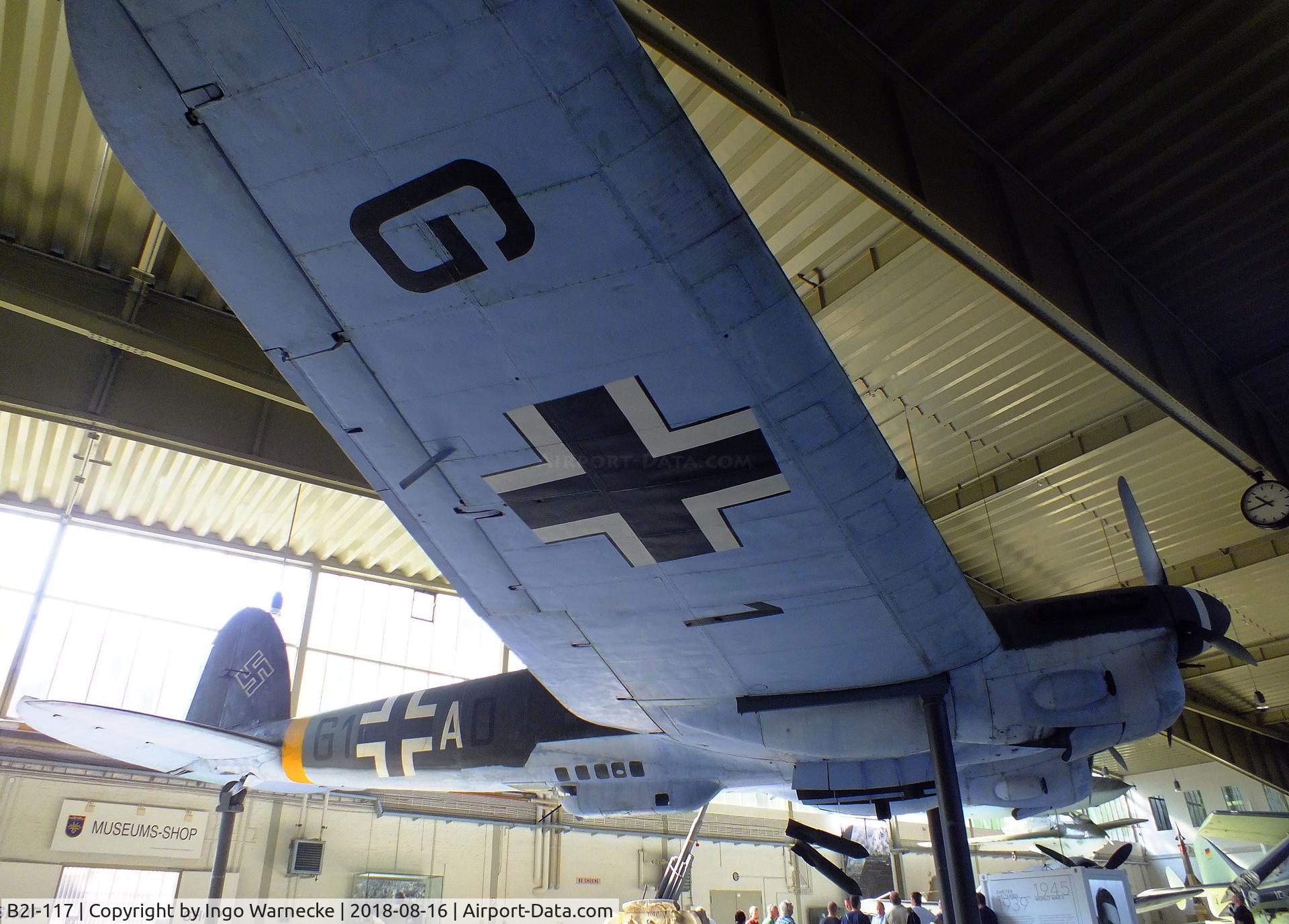 B2I-117, CASA 2-111D C/N 125, CASA 2.111D, posing as a Heinkel He 111 at the Luftwaffenmuseum (German Air Force museum), Berlin-Gatow