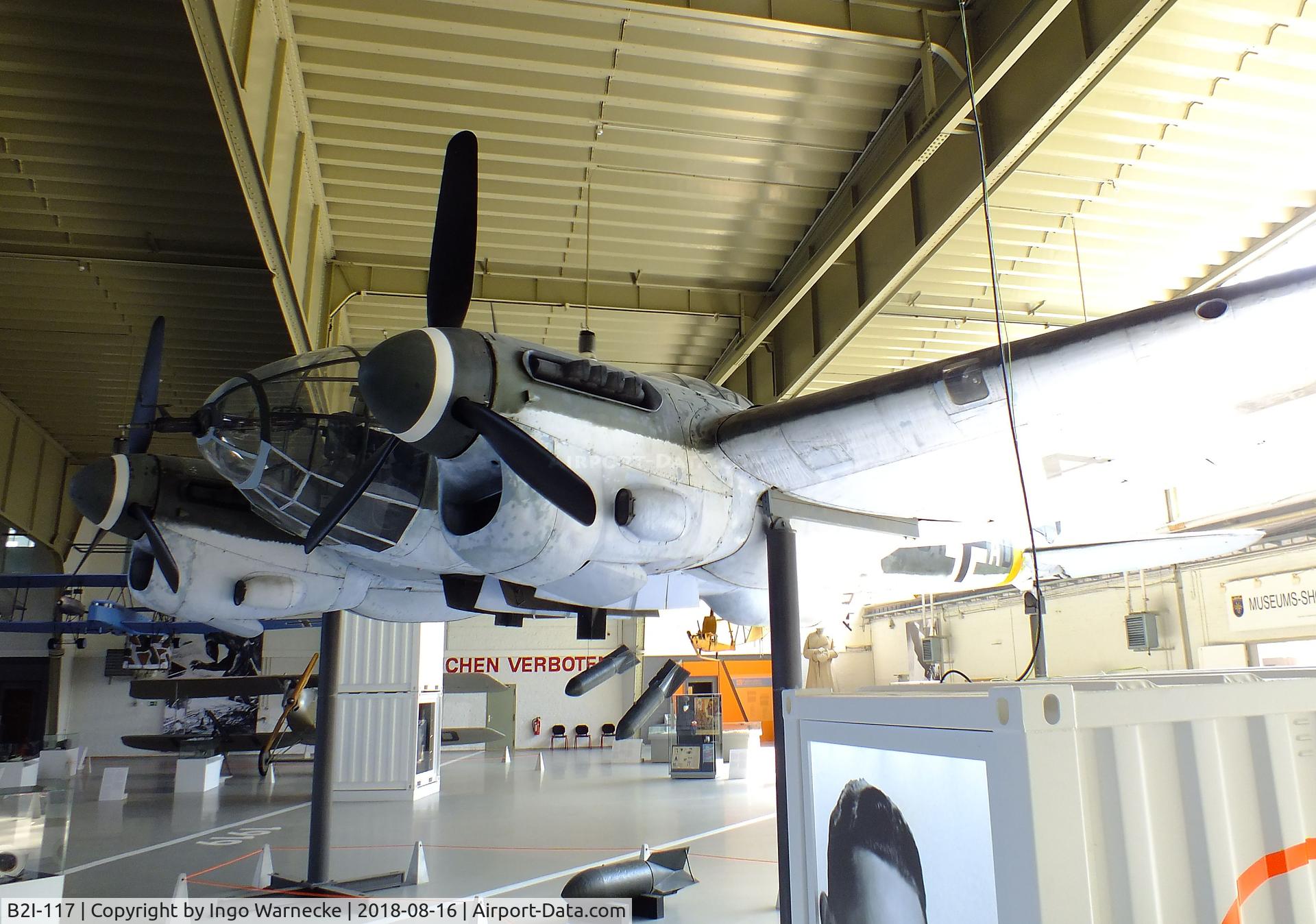 B2I-117, CASA 2-111D C/N 125, CASA 2.111D, posing as a Heinkel He 111 at the Luftwaffenmuseum (German Air Force museum), Berlin-Gatow