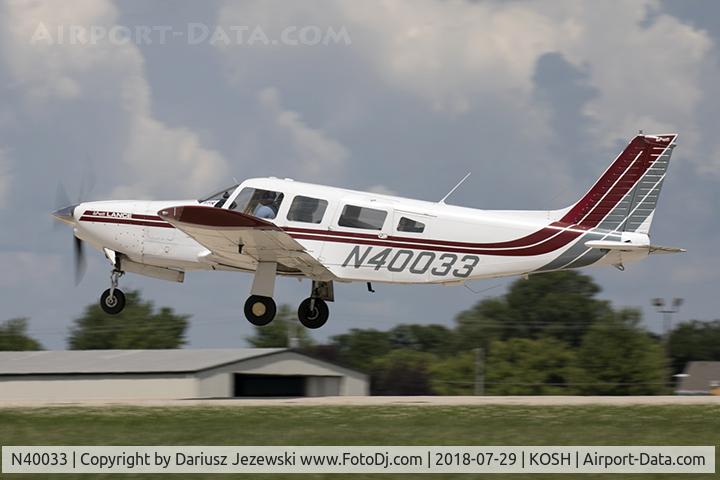 N40033, 1977 Piper PA-32R-300 Cherokee Lance C/N 32R-7780509, Piper PA-32R-300 Cherokee Lance  C/N 32R-7780509, N40033