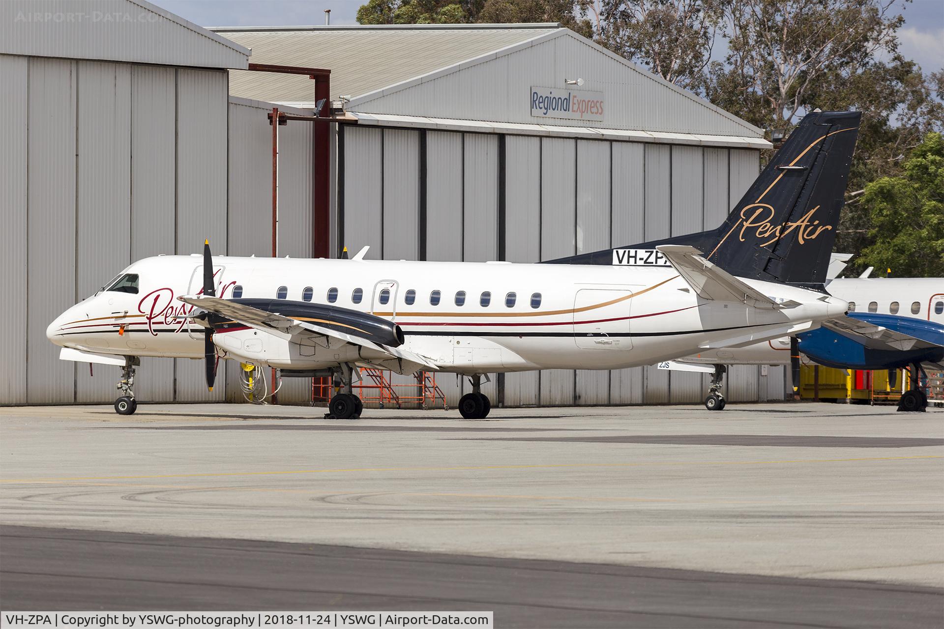 VH-ZPA, 1997 Saab 340B C/N 340B-410, Regional Express (VH-ZPA) Saab 340B, in former PenAir livery, at Wagga Wagga Airport