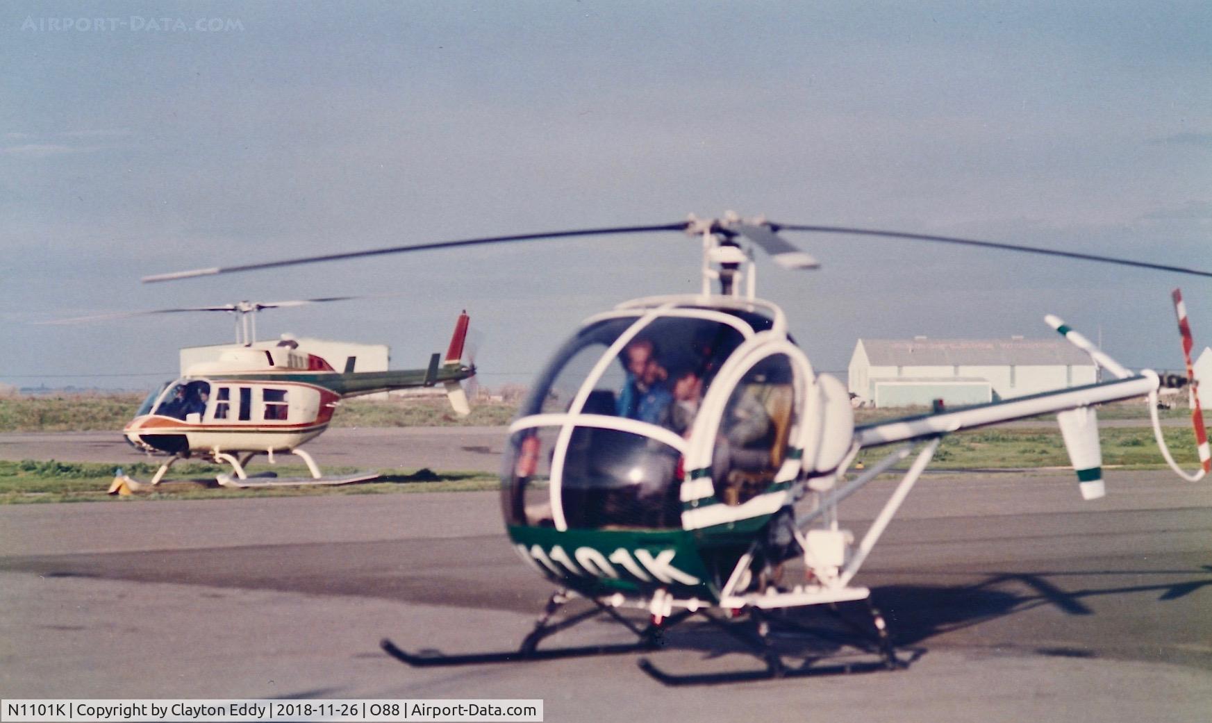 N1101K, 1981 Hughes 269C C/N 311033, Old Rio Vista Airport California. Early 1980's.