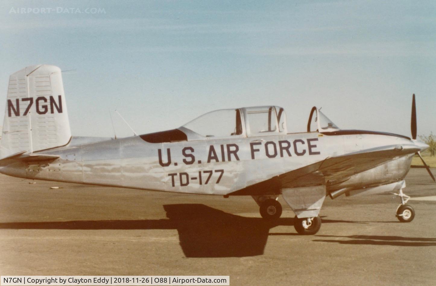 N7GN, Beech (CCF) T-34A (A45) Mentor C/N G-146, Old Rio Vista Airport California 1981.