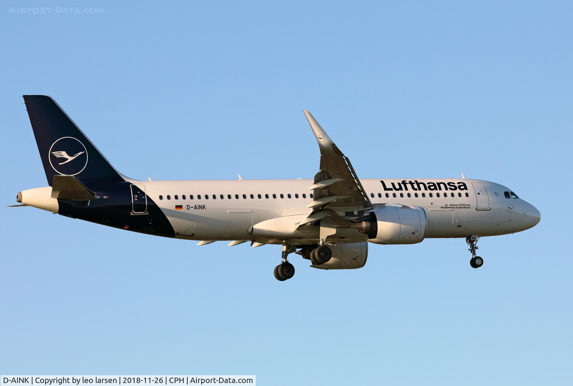 D-AINK, 2018 Airbus A320-271NEO C/N 8249, Copenhagen 26.11.2018