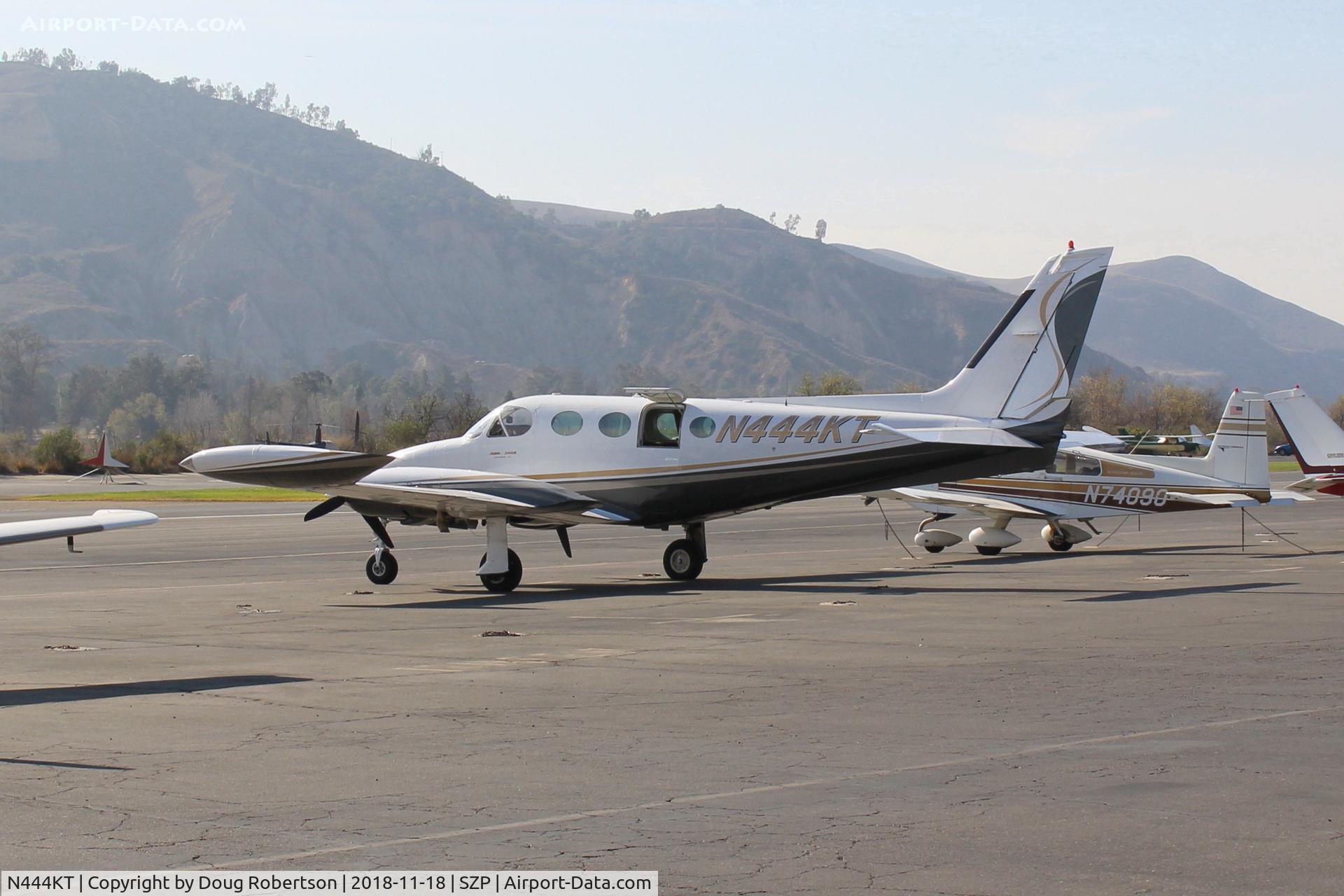 N444KT, 1981 Cessna 340A C/N 340A1235, 1981 Cessna 340A, two Continental TSIO-520-K 310 Hp each-turbocharged and pressurized, rear airstair door top half-opened. Tip tanks standard. Nearly 1,300 sold.