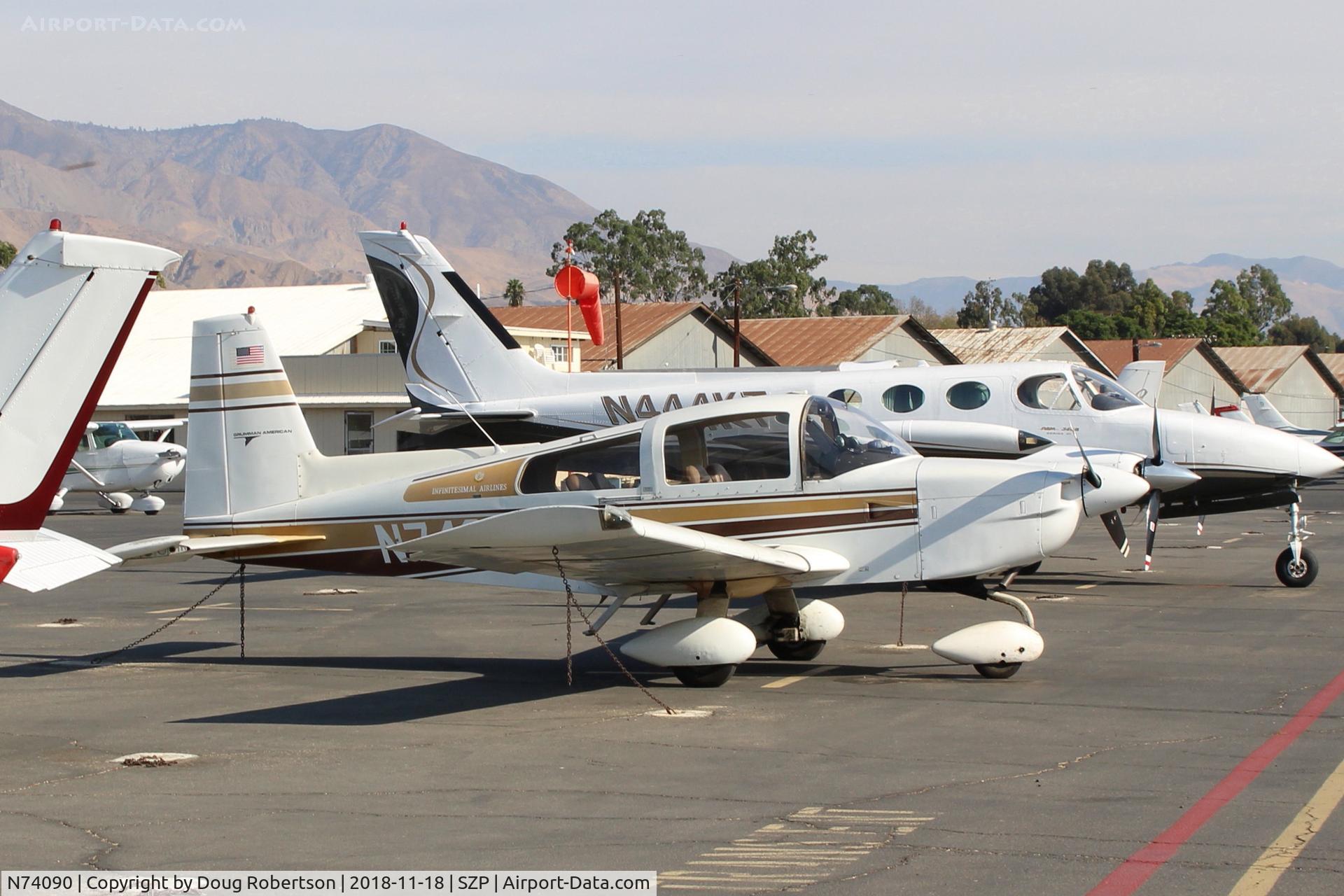 N74090, 1975 Grumman American AA-5B Tiger C/N AA5B-0126, 1975 Grumman American AA-5B TIGER, Lycoming O&VO-360 180 Hp, of Infinitesimal Airlines