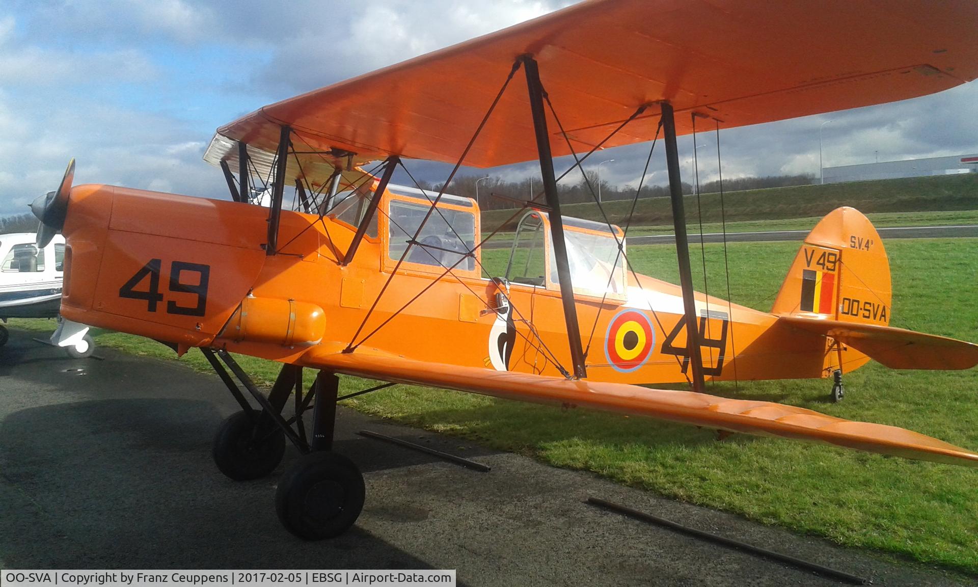 OO-SVA, 1953 Stampe-Vertongen SV-4B C/N 1191, On the aircraft home field of EBSG