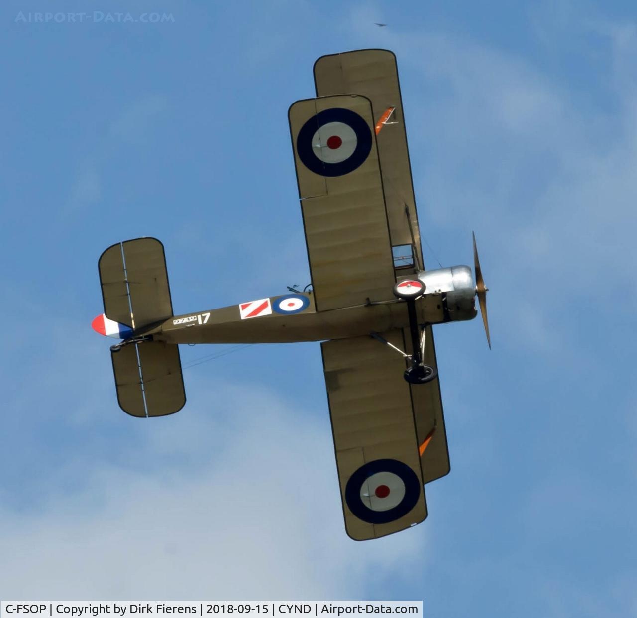 C-FSOP, 2003 Sopwith 1½ Strutter Replica C/N A 1924, flight demonstration.