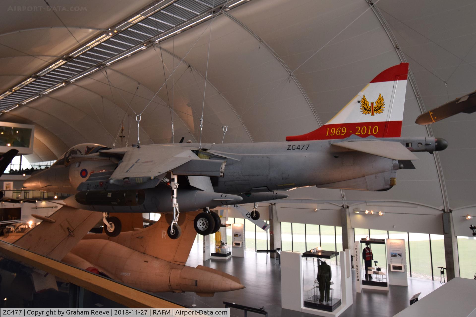 ZG477, 1990 British Aerospace Harrier GR.9A C/N P67, On display at the RAF Museum, Hendon.