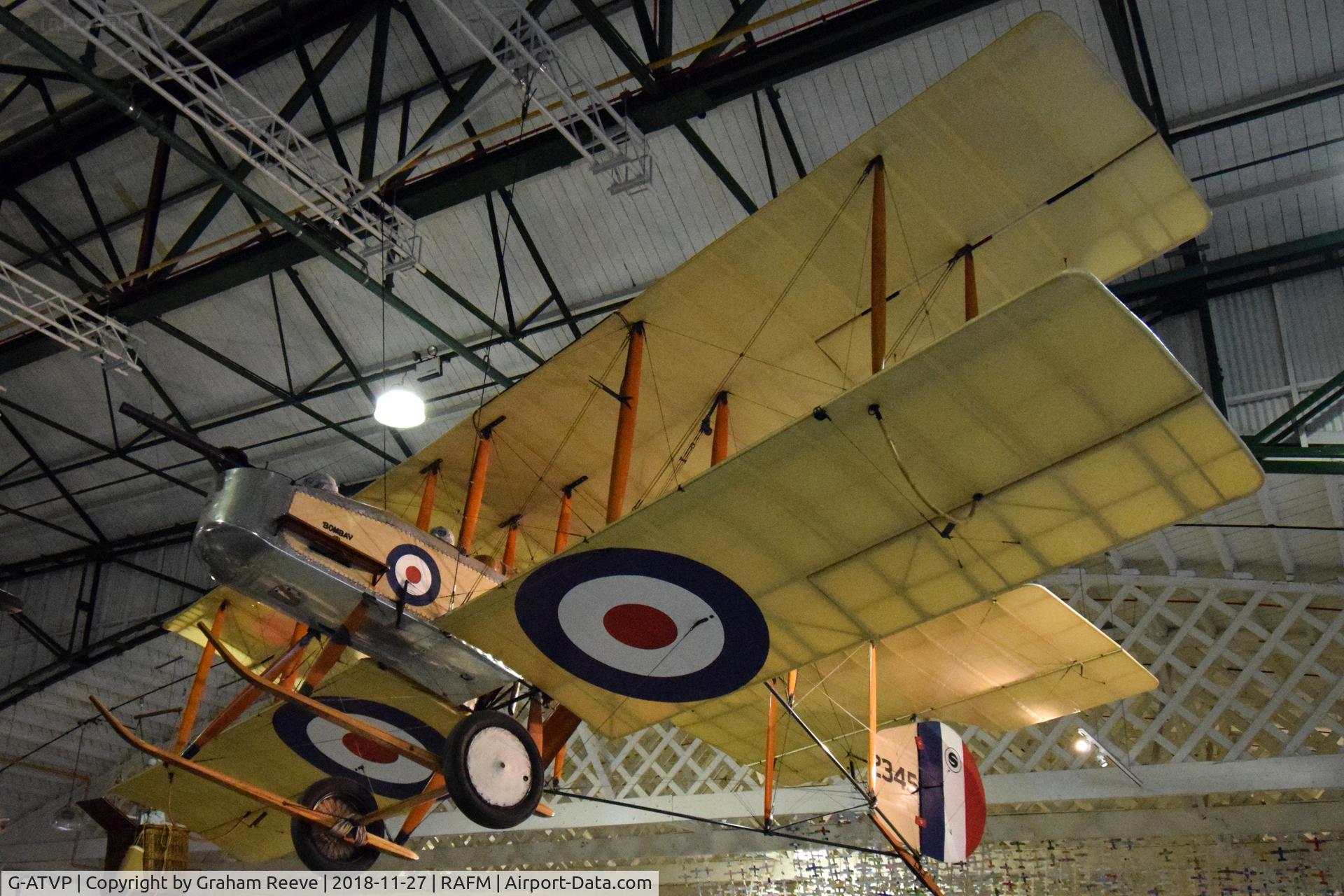 G-ATVP, 1966 Vickers FB.5 Gunbus (Replica) C/N FB5, On display at the RAF Museum, Hendon.