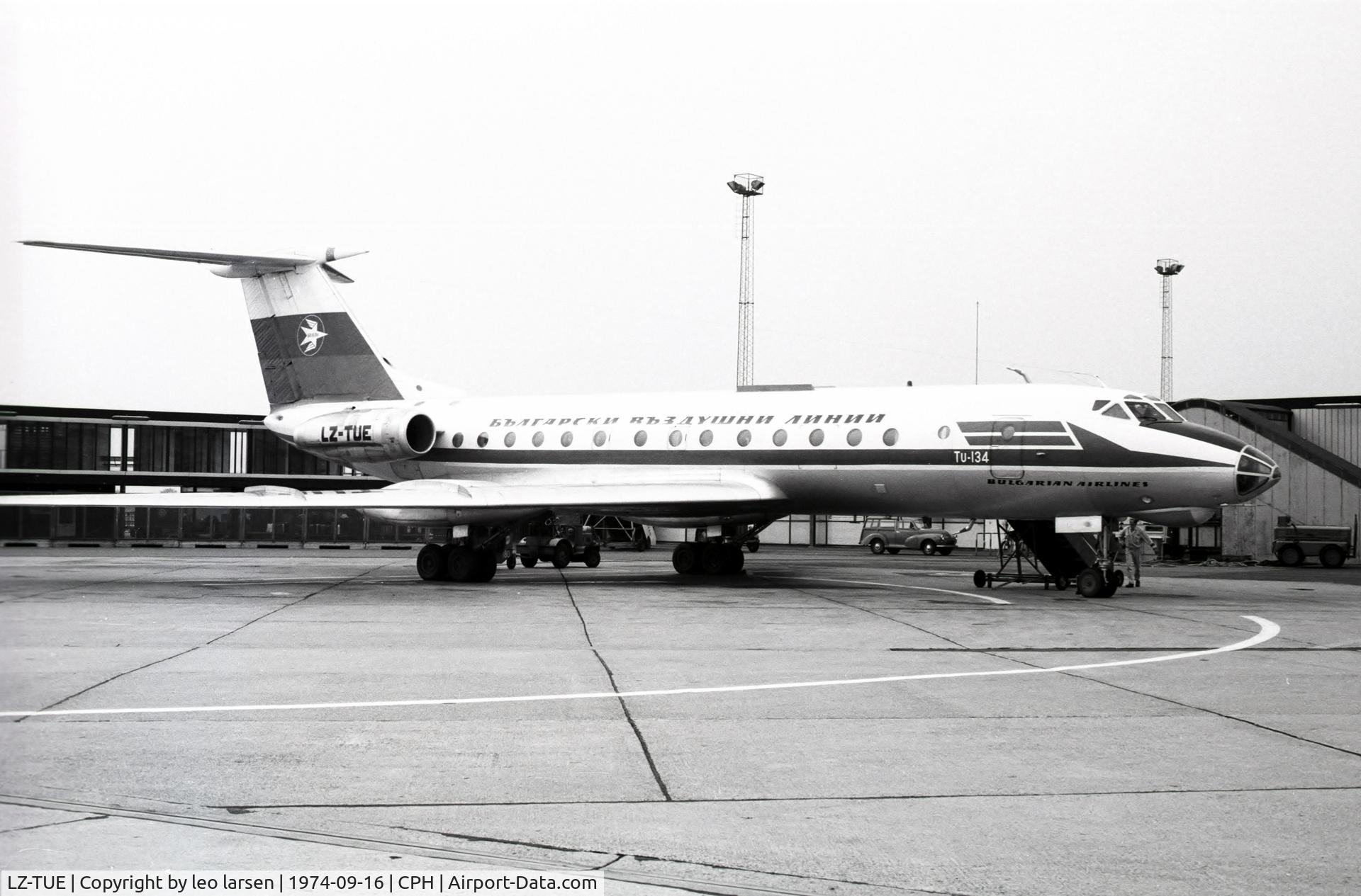 LZ-TUE, 1969 Tupolev Tu-134 C/N 9350914, Copenhagen 16.9.1974