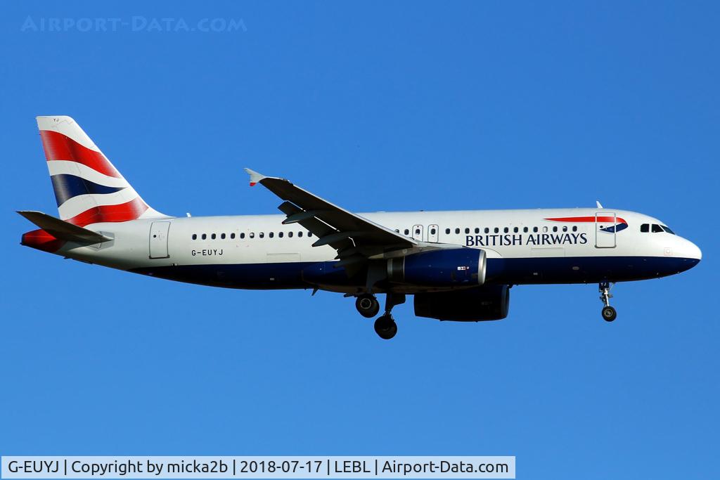 G-EUYJ, 2010 Airbus A320-232 C/N 4464, Landing