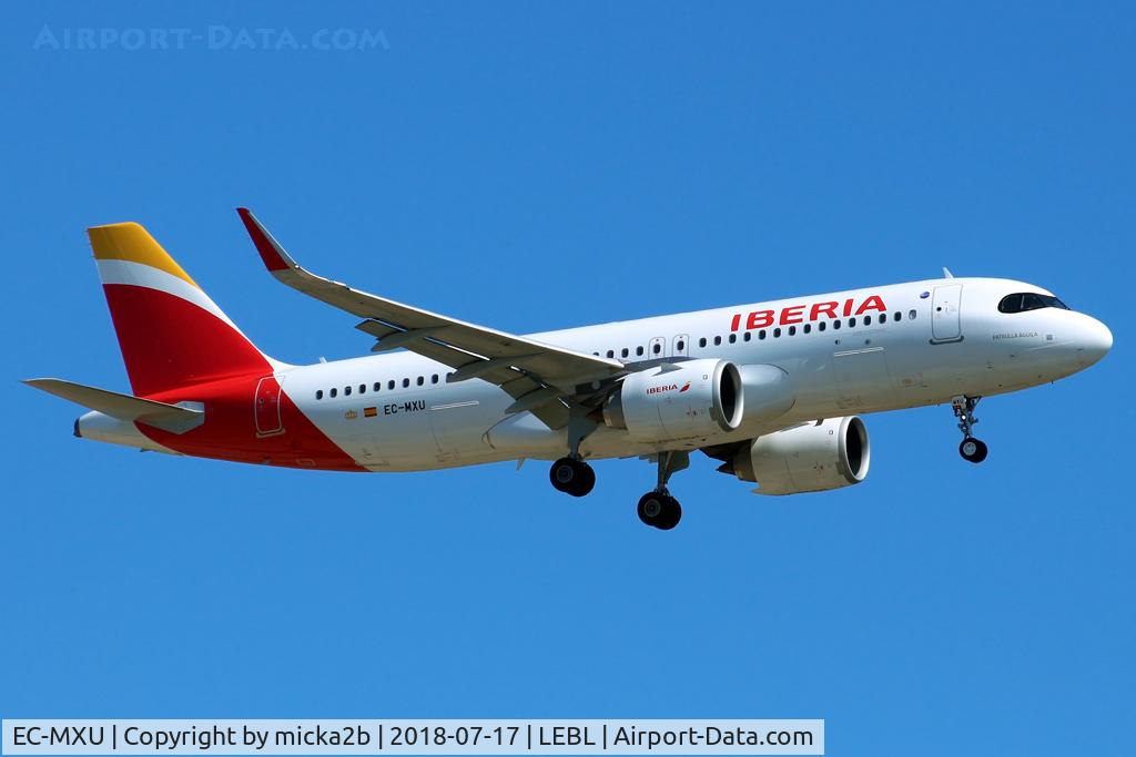 EC-MXU, 2018 Airbus A320-251N C/N 8221, Landing