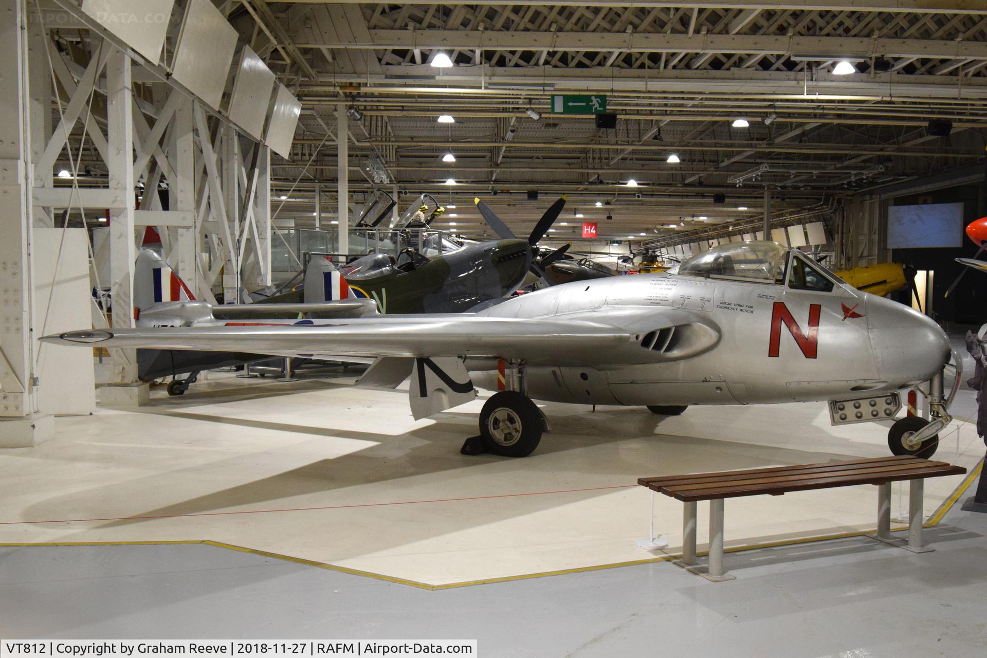 VT812, 1947 De Havilland DH-100 Vampire F.3 C/N Not found VT812, On display at the RAF Museum, Hendon.