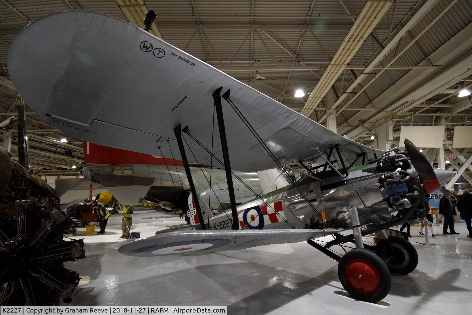K2227, Bristol 105 Bulldog Mk.2A C/N 7446, On display at the RAF Museum, Hendon.