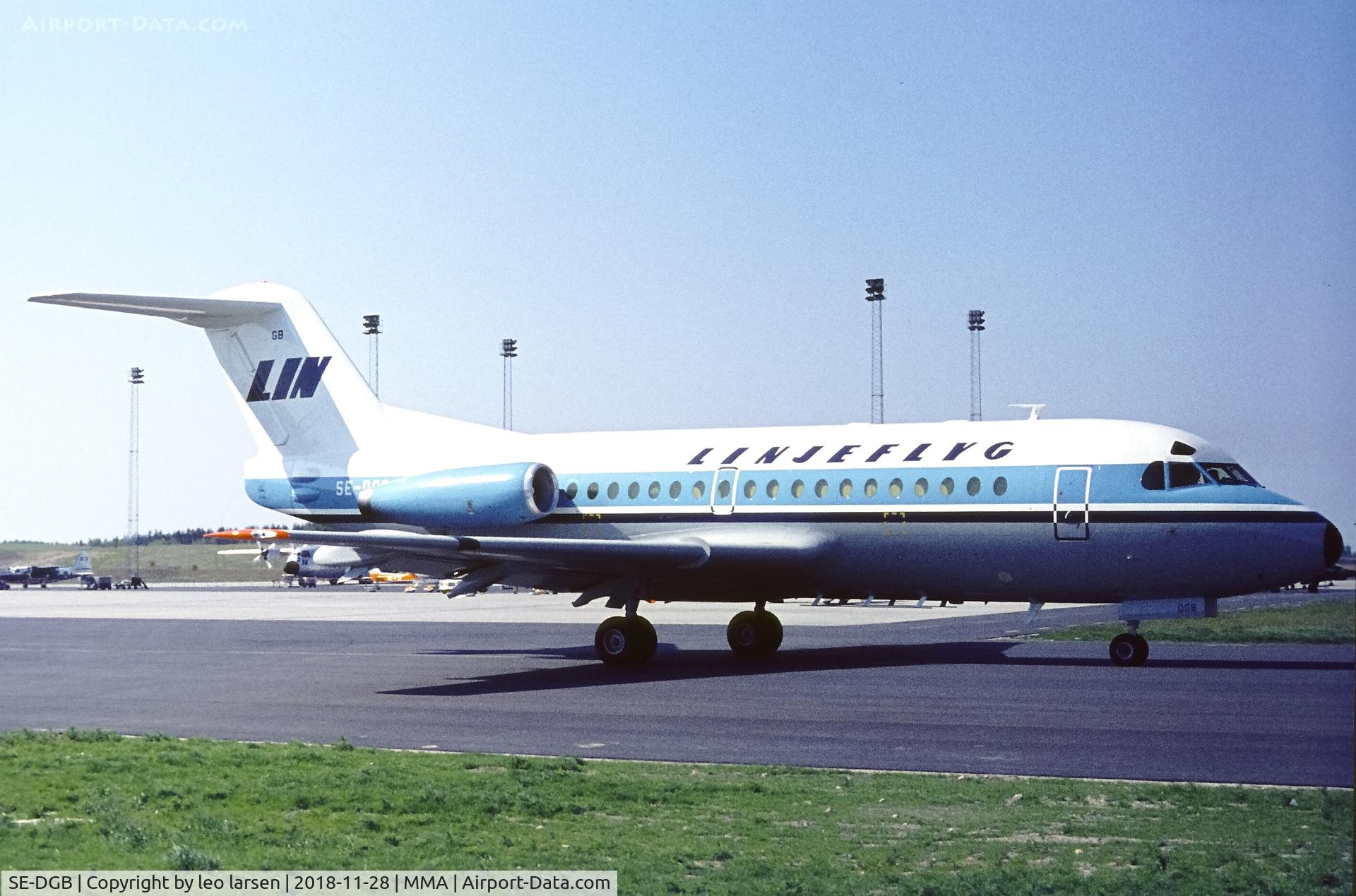 SE-DGB, 1972 Fokker F.28-1000 Fellowship C/N 11068, Malmø Sturup
