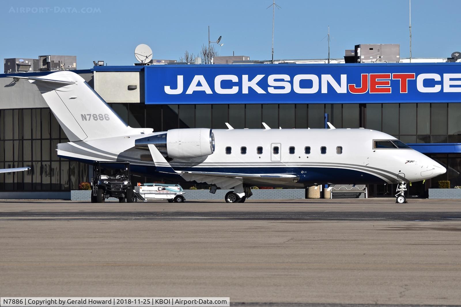 N7886, 2003 Bombardier Challenger 604 (CL-600-2B16) C/N 5559, Parked on the north GA ramp.