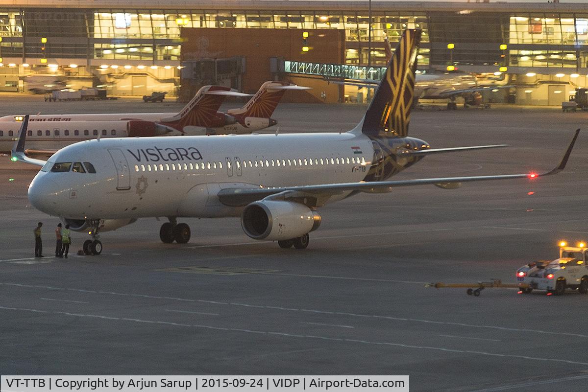 VT-TTB, 2014 Airbus A320-232 C/N 6223, All set to depart IGIA T3 in the evening.