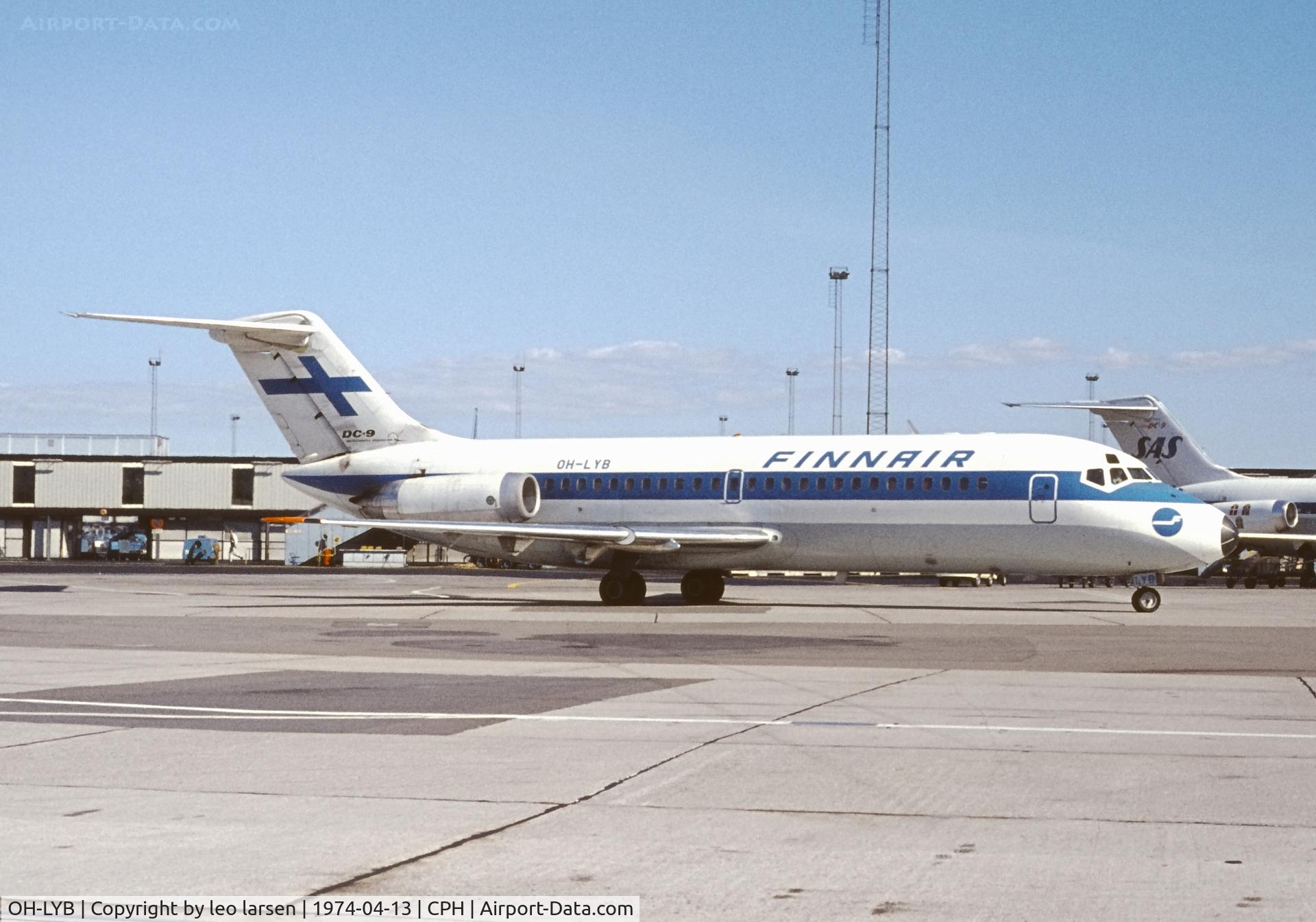 OH-LYB, 1965 Douglas DC-9-14 C/N 45712, Copenhagen 13.4.1974