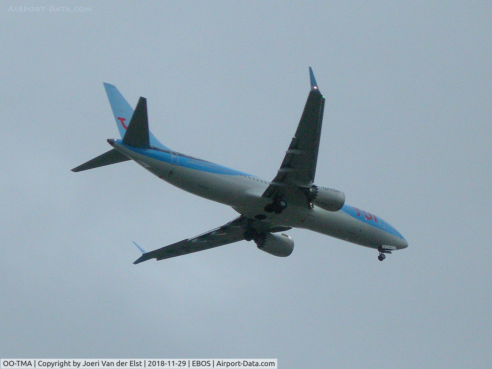 OO-TMA, 2018 Boeing 737-8 MAX C/N 44590, Moments before touchdown rwy 26