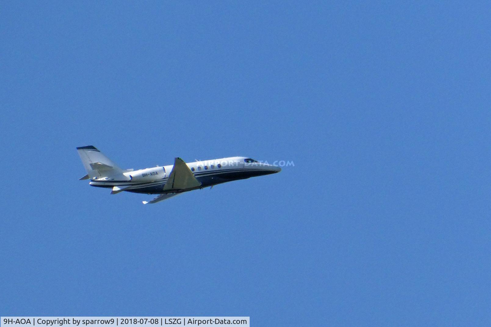 9H-AOA, 2017 Cessna 680A Citation Latitude C/N 680A-0070, Climbing out of runway 24 Grenchen
