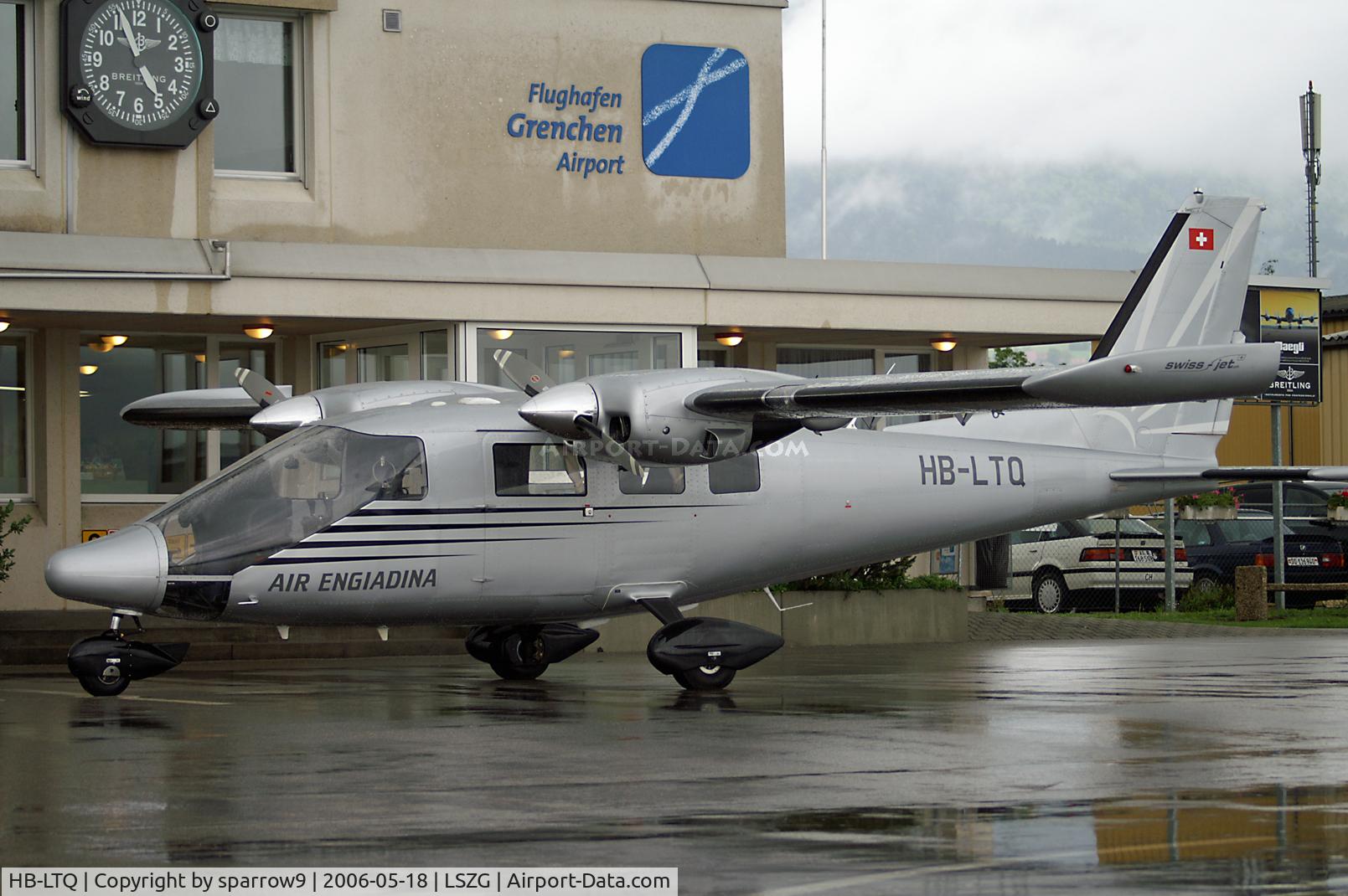HB-LTQ, 2003 Vulcanair P-68TC Observer C/N 415-05, On a rainy day at Grenchen airport.