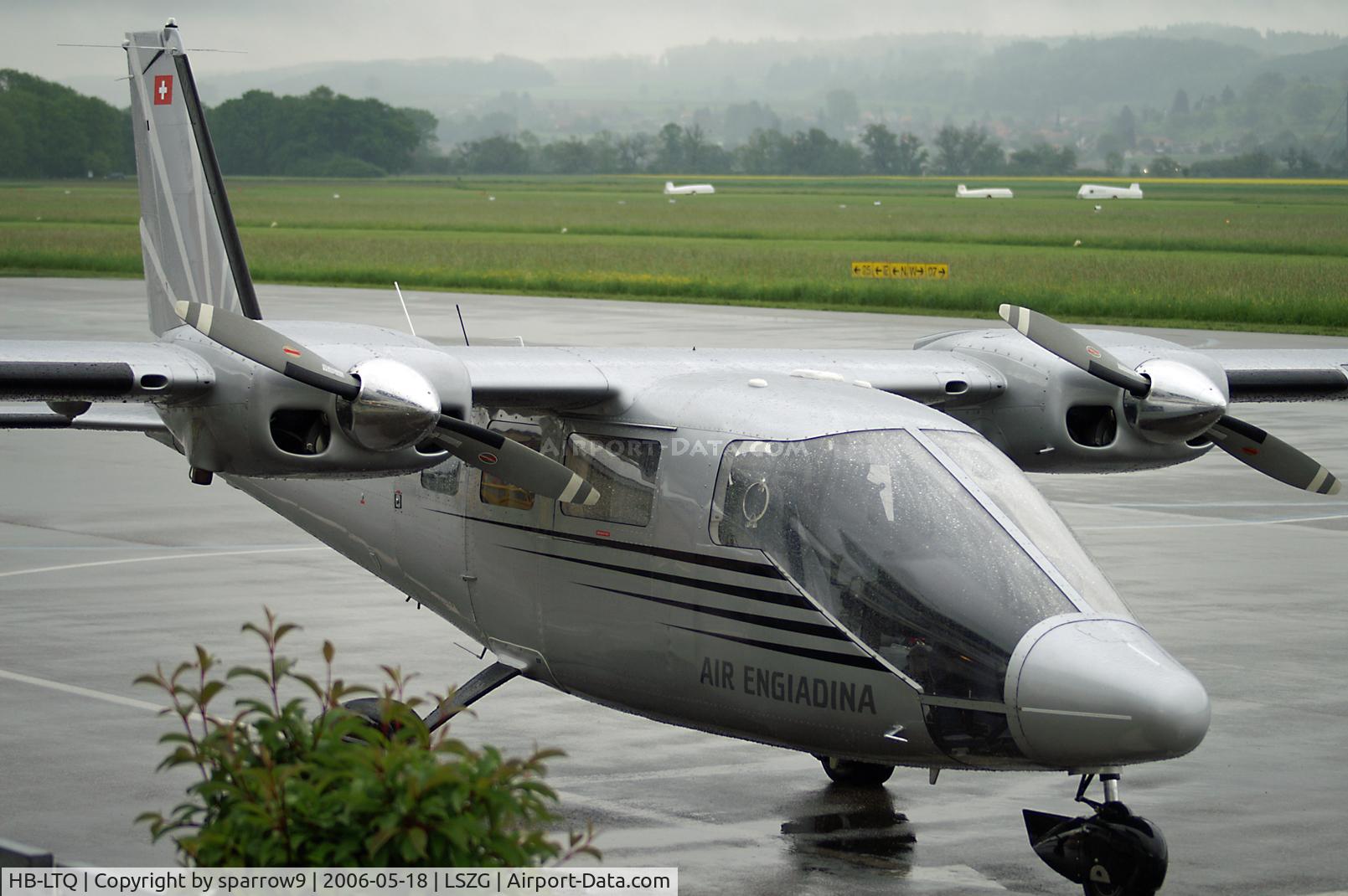 HB-LTQ, 2003 Vulcanair P-68TC Observer C/N 415-05, On a rainy day at Grenchen airport.