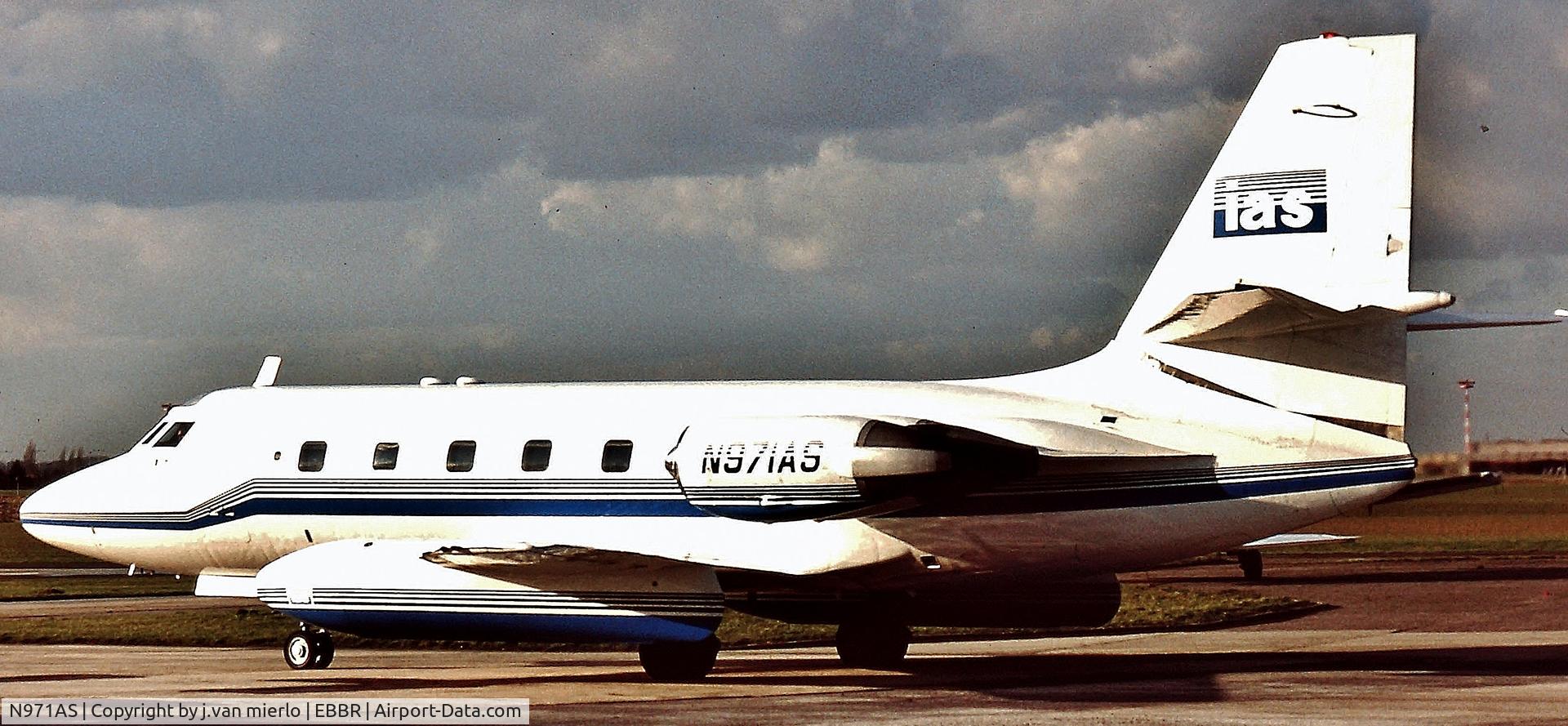 N971AS, 1961 Lockheed L-1329 Jetstar 731 C/N 5007, Brussels '90s