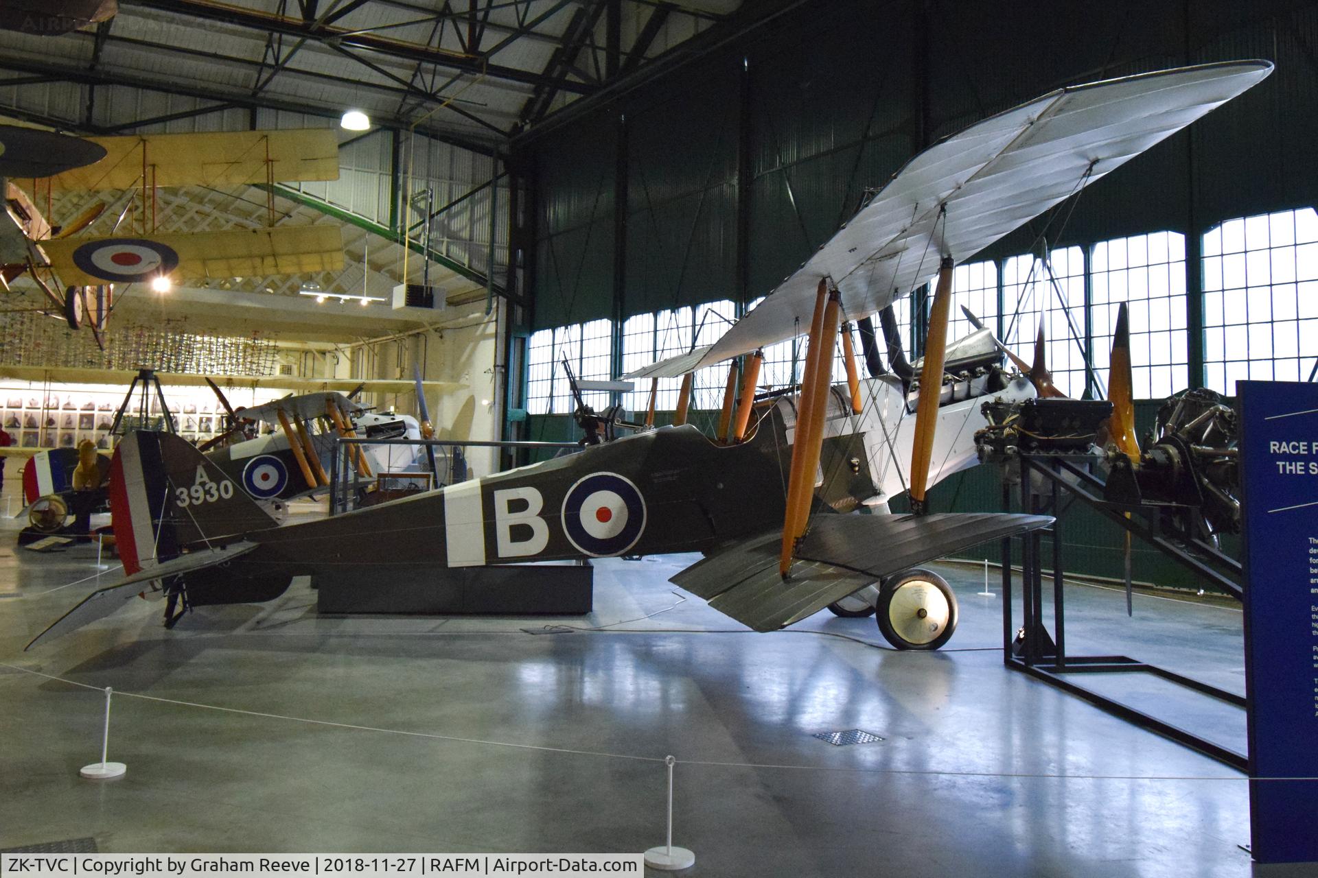 ZK-TVC, 2012 Royal Aircraft Factory RE-8 Replica C/N 0002, On display at the RAF Museum, Hendon.